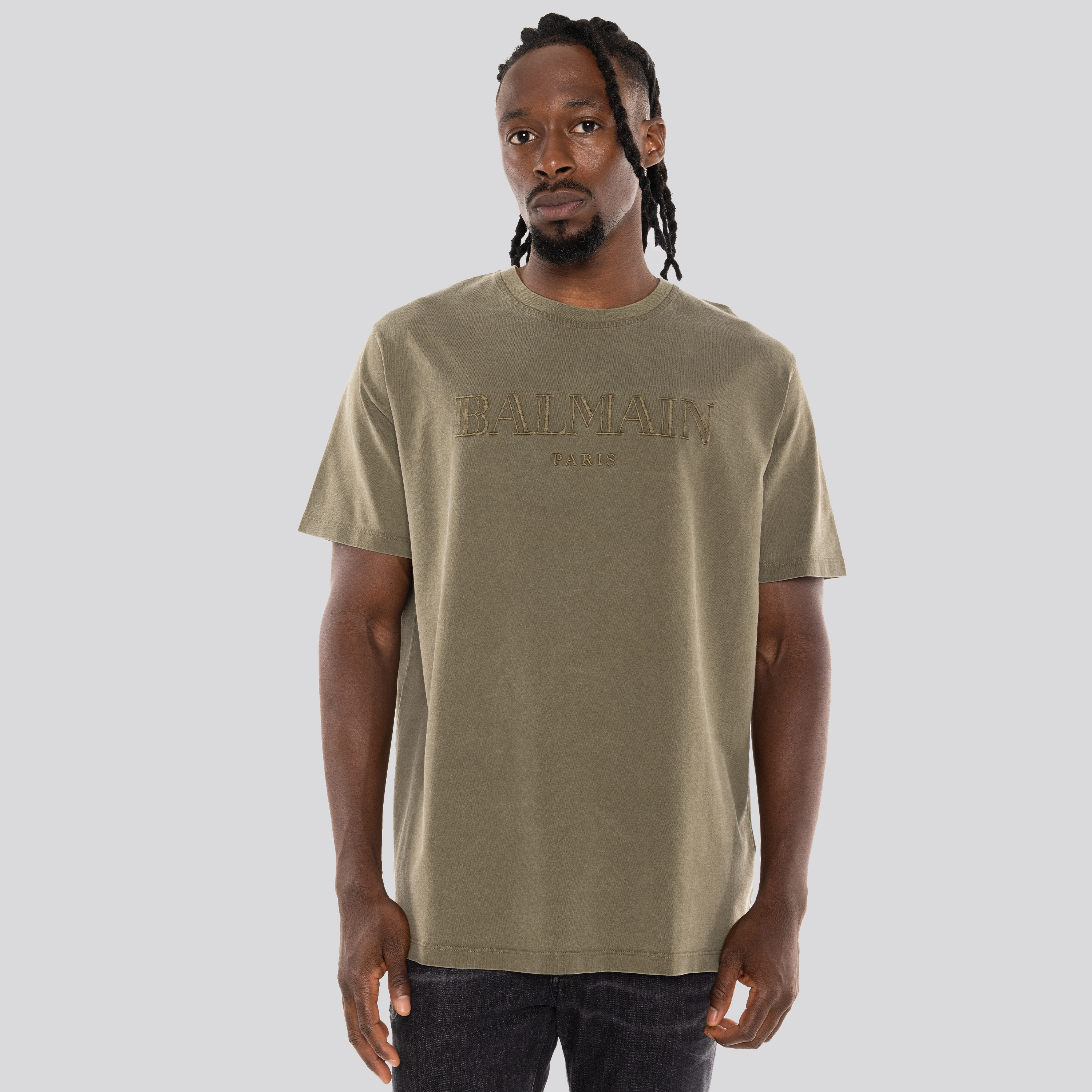 Camiseta Verde Balmain Paris Vintage