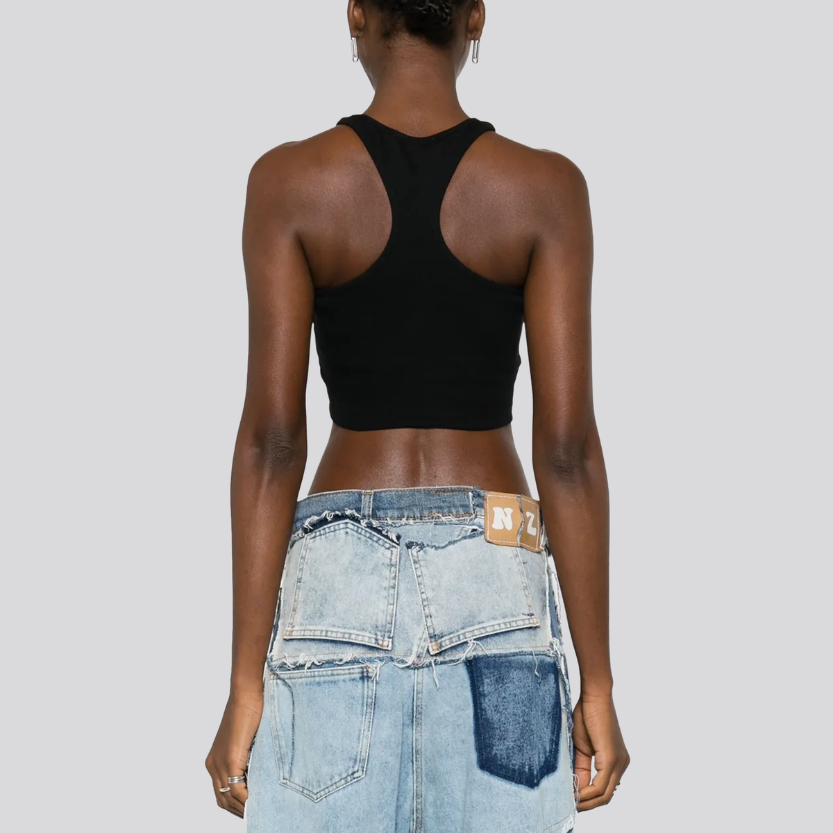 Top Negro Off-White Off Stamp Rib Rowing