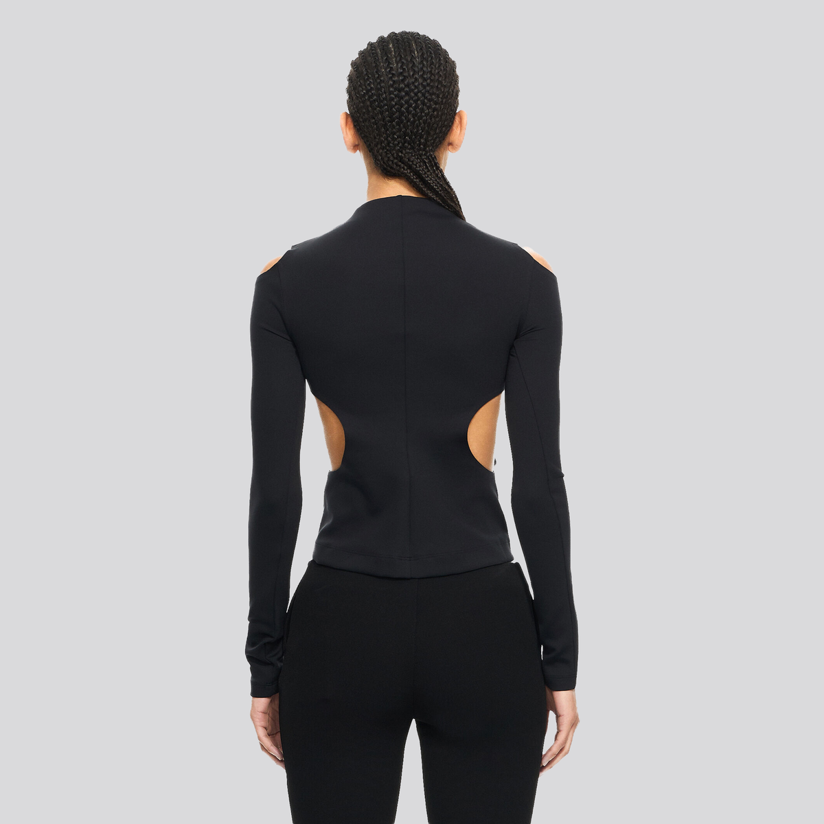 Top Negro Off-White Sleek Meteor Long Sleeve