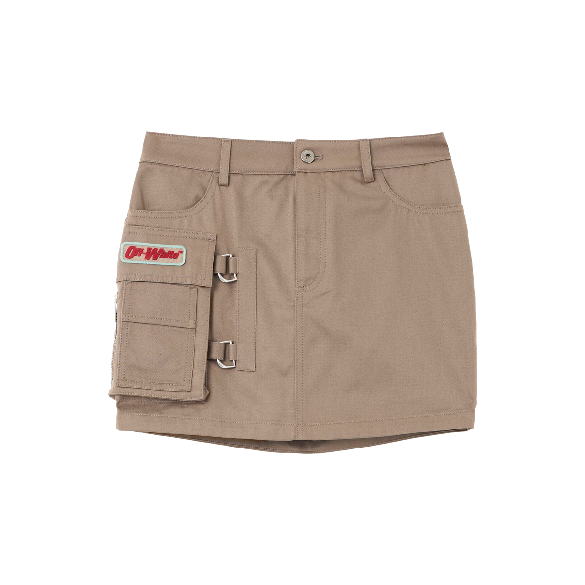 Falda Beige Off-White Fungi Gab Pocket