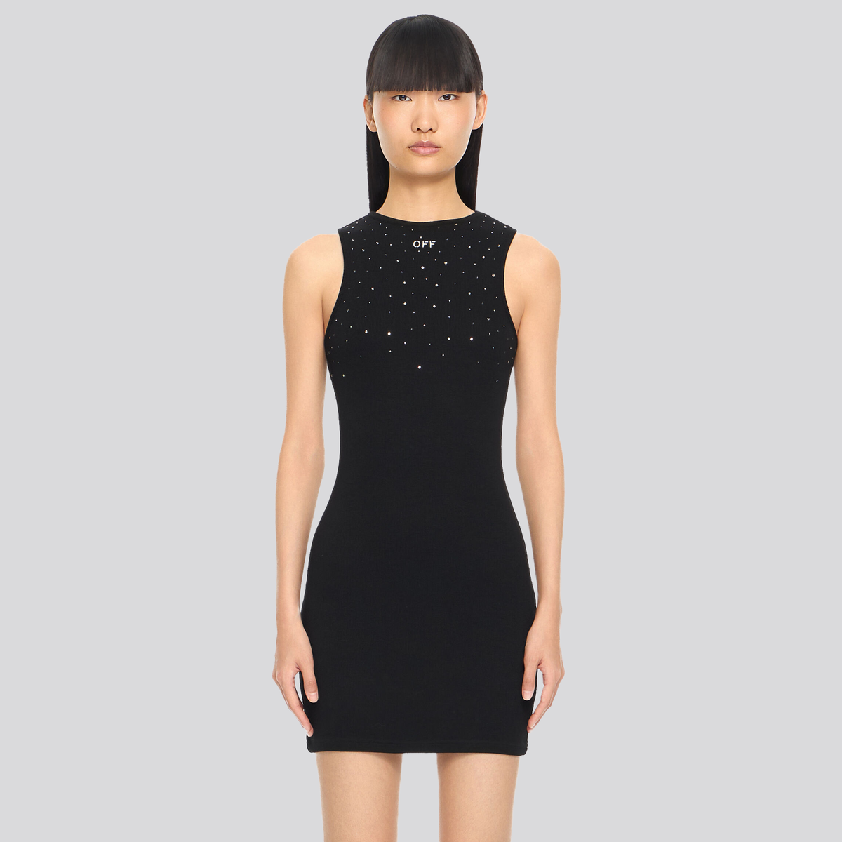 Vestido Negro Off-White Swarovski