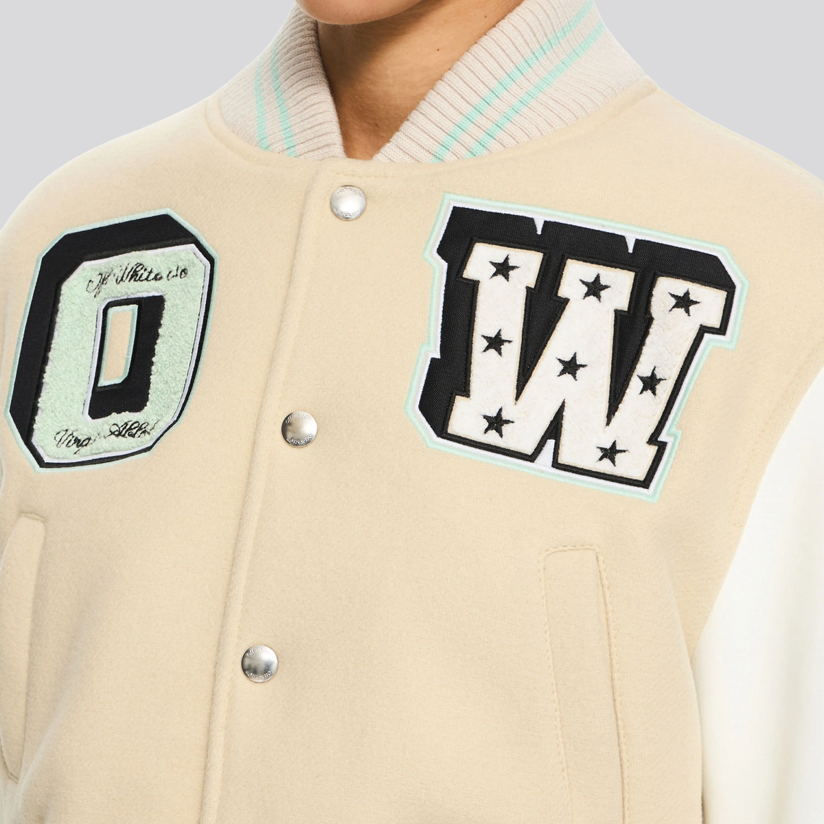 Chaqueta Blanca Off-White Varsity Grafitti