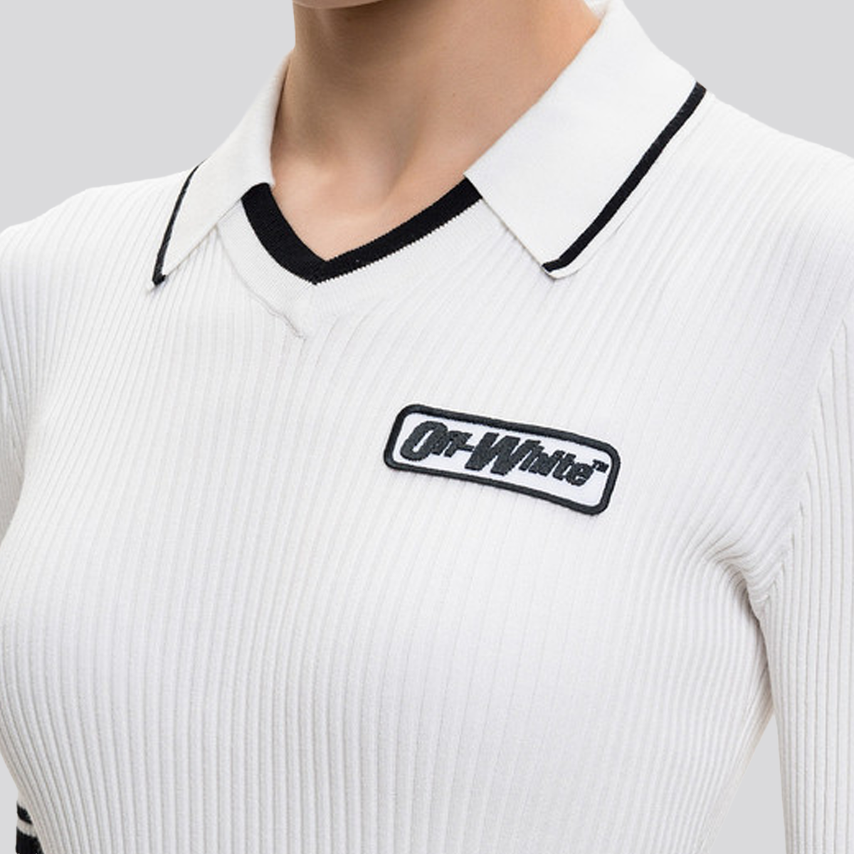 Vestido tipo Polo Blanco Off-White Knit
