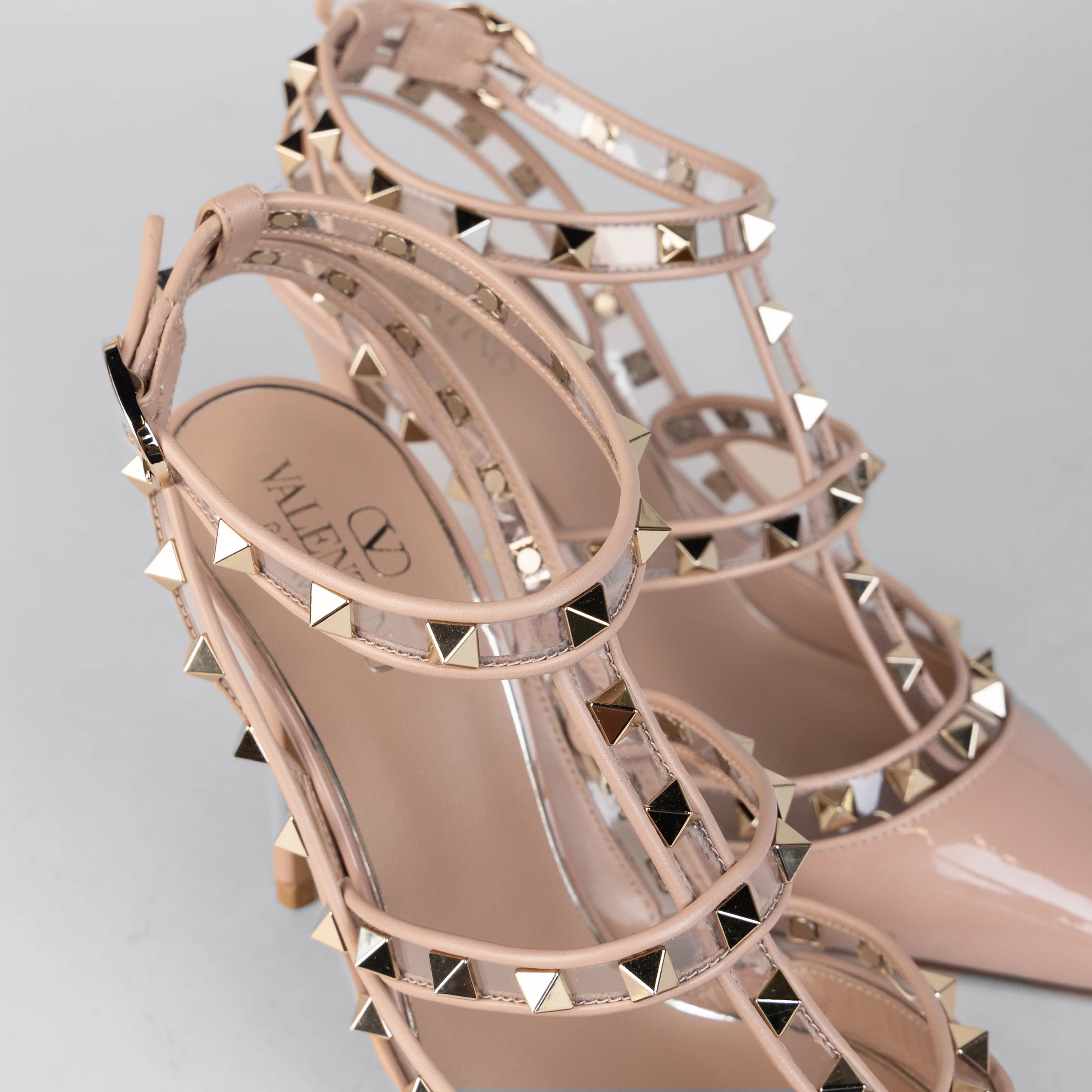 Tacones Rose Cannelle Transparente Valentino Multi Rockstuds