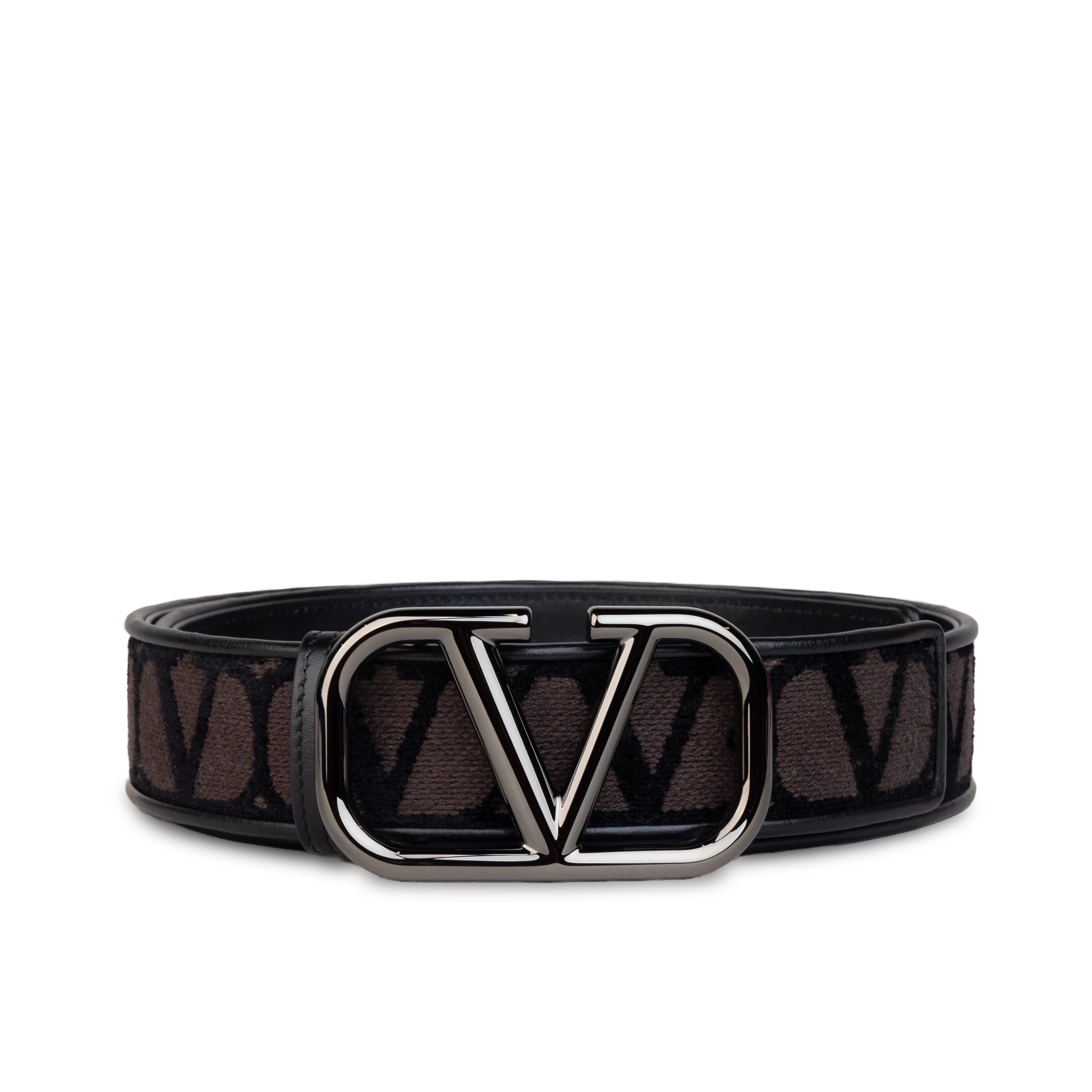 Cinturón Negro-Café Valentino Vlogo Iconographe 40 mm