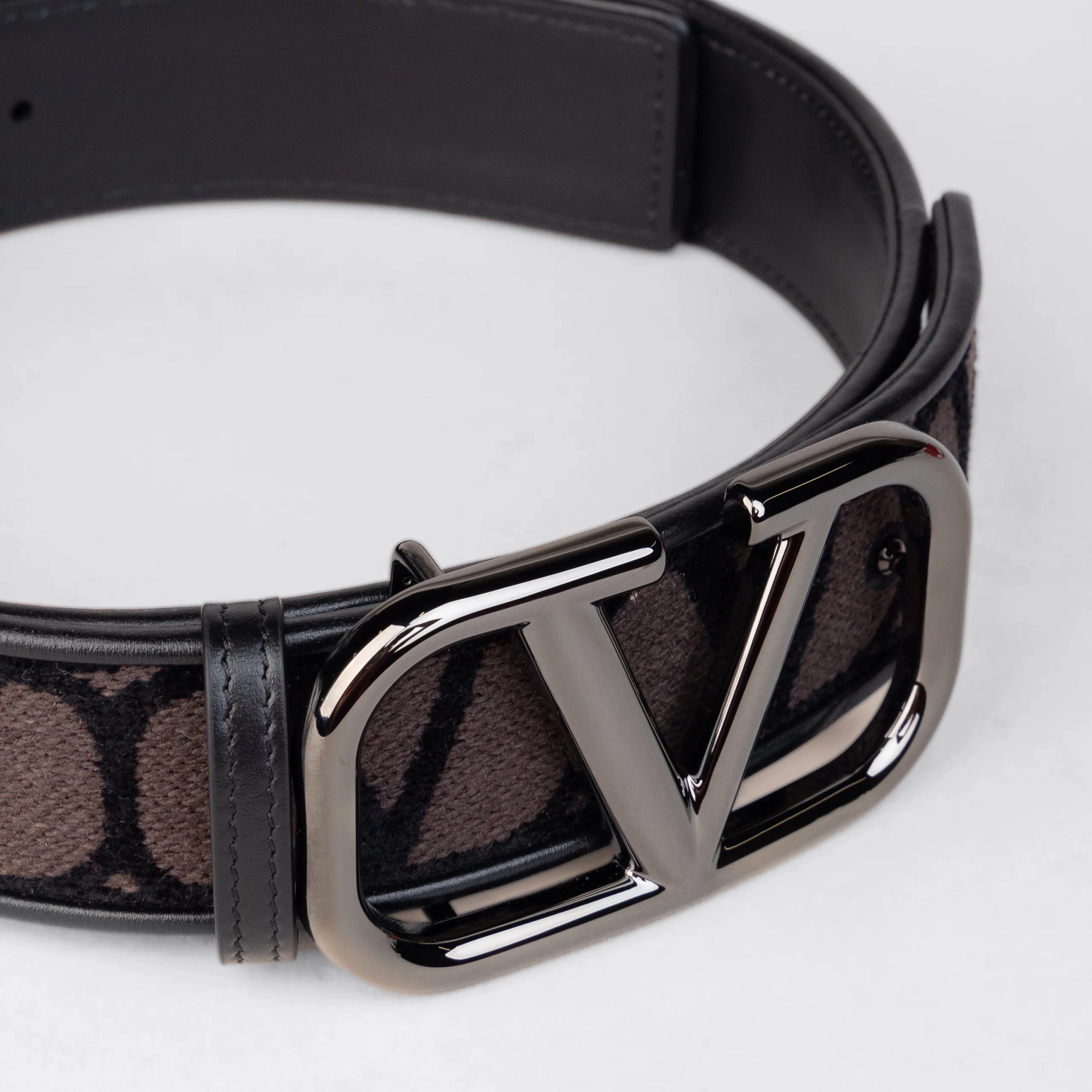 Cinturón Negro-Café Valentino Vlogo Iconographe 40 mm