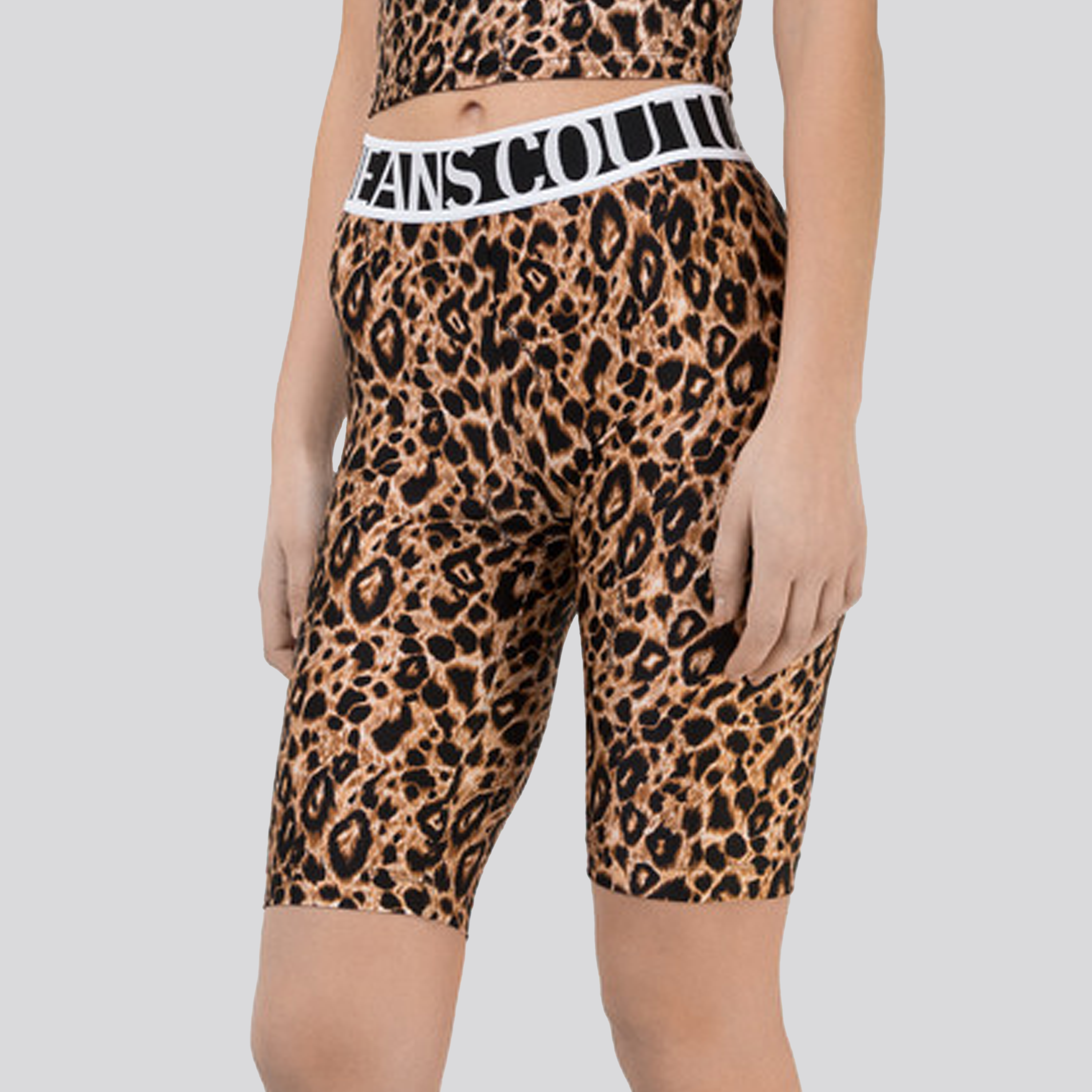 Leggins Negro Versace Jeans Couture Leopard Print