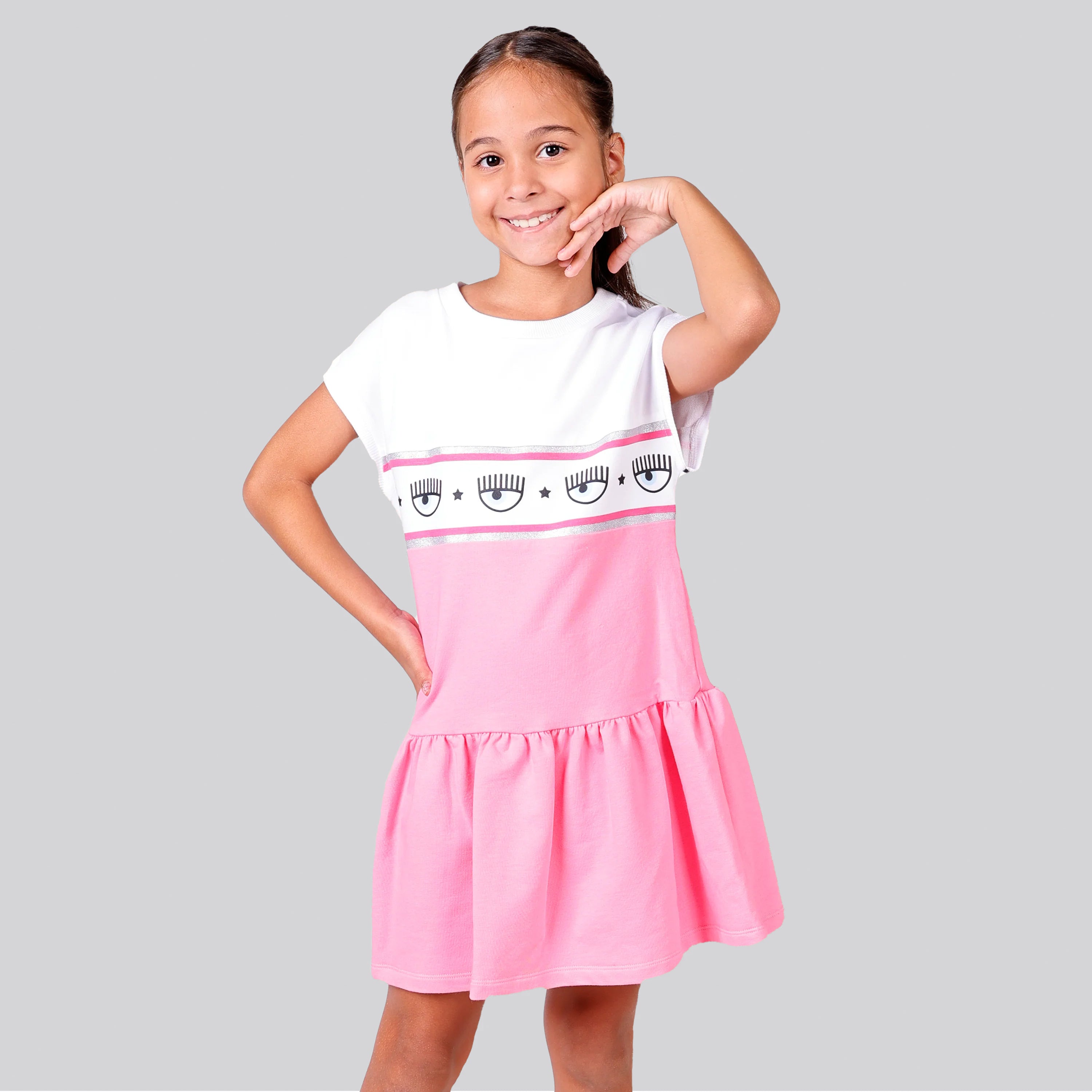 Vestido Blanco Pink Chiara Ferragni Kids Eyelike