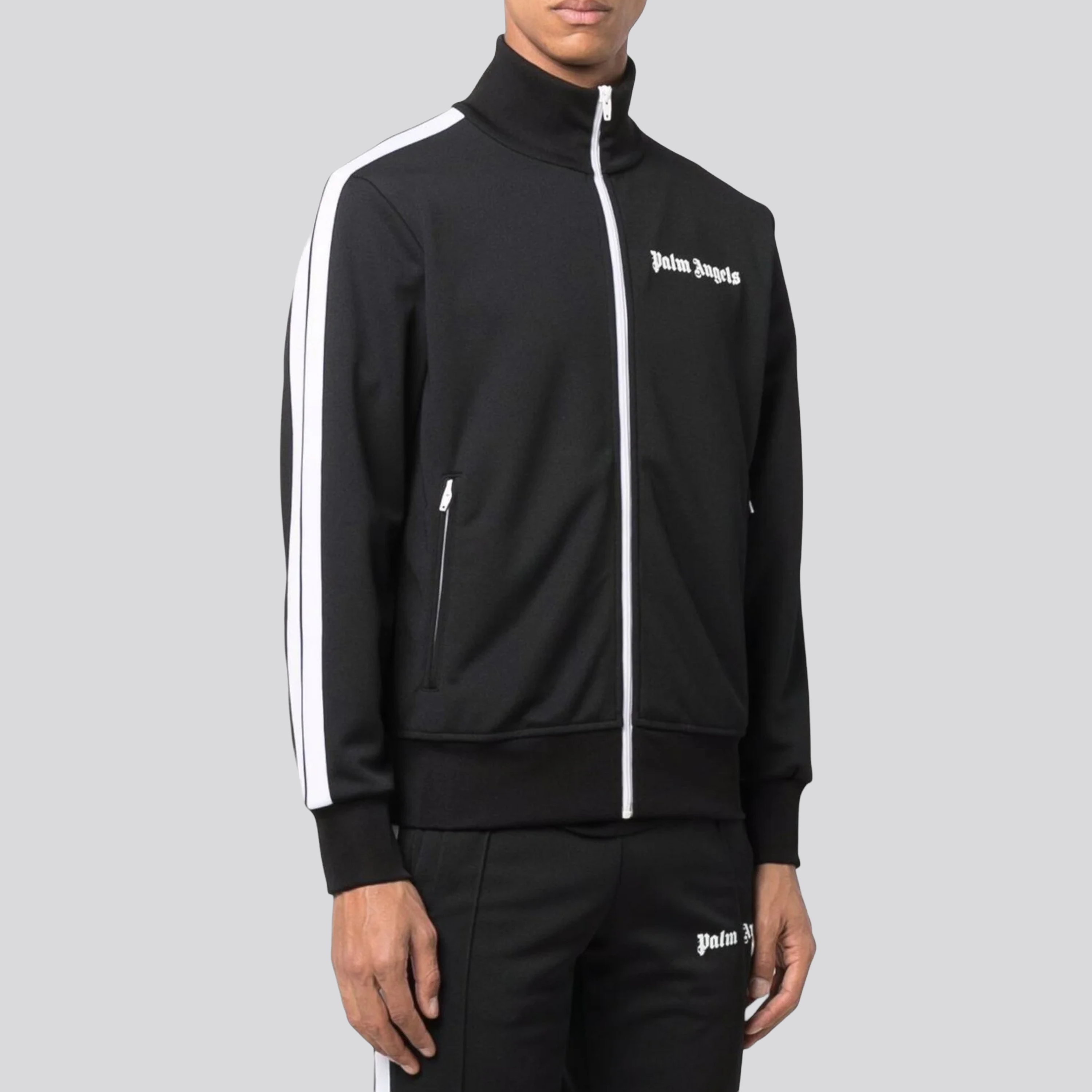 Chaqueta Negra Palm Angels Print Logo