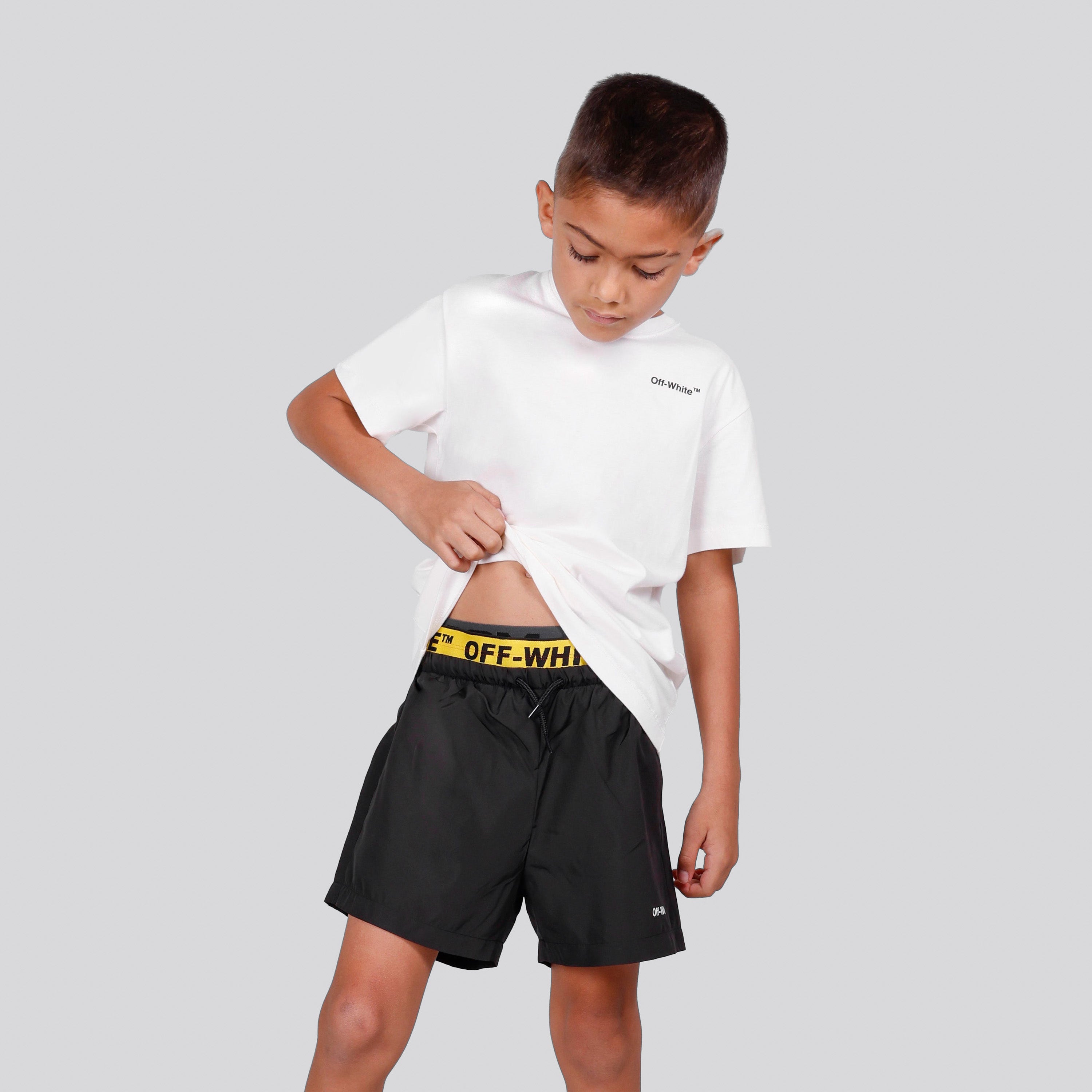 Pantaloneta De Baño Negro/Amarilla