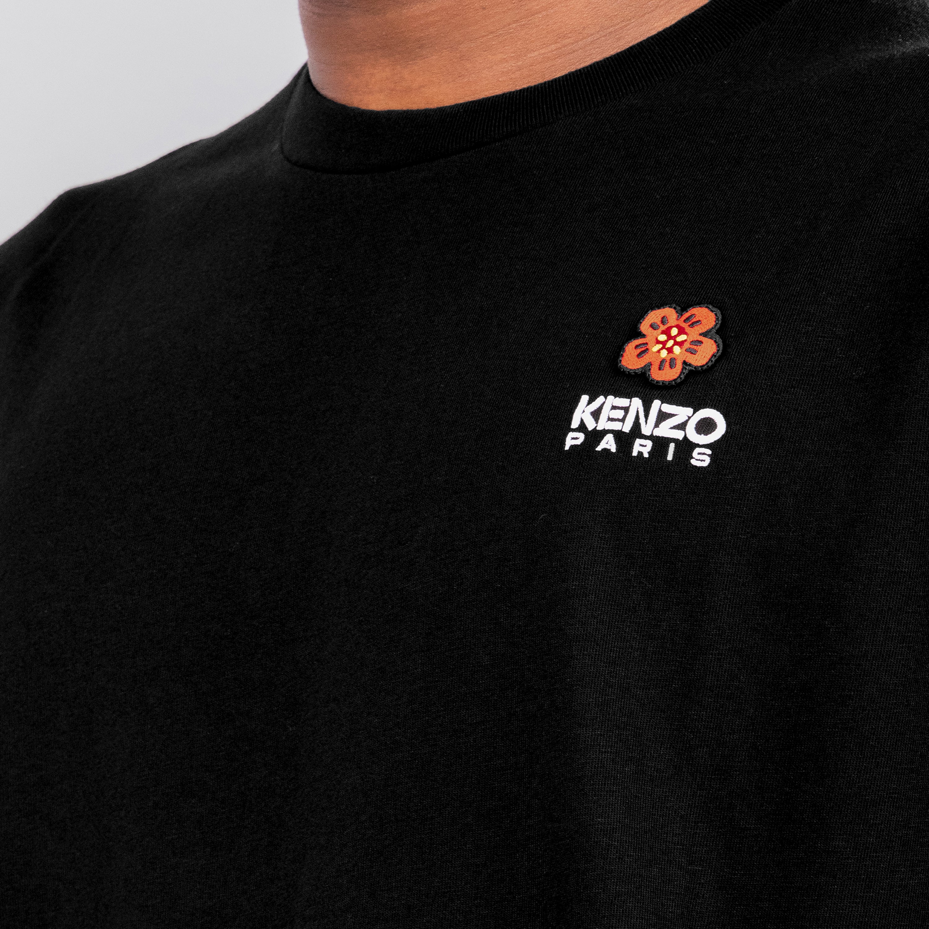 Camiseta Negra Kenzo Flower Logo