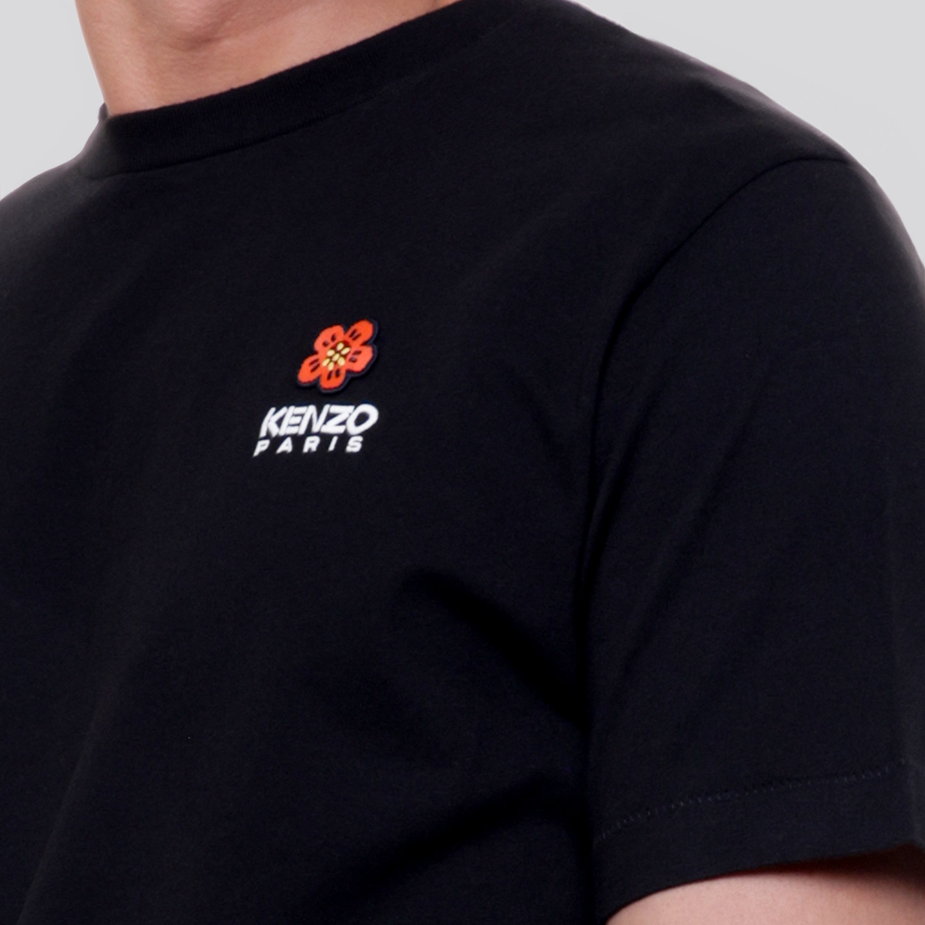 Camiseta Negra Kenzo Flower Logo
