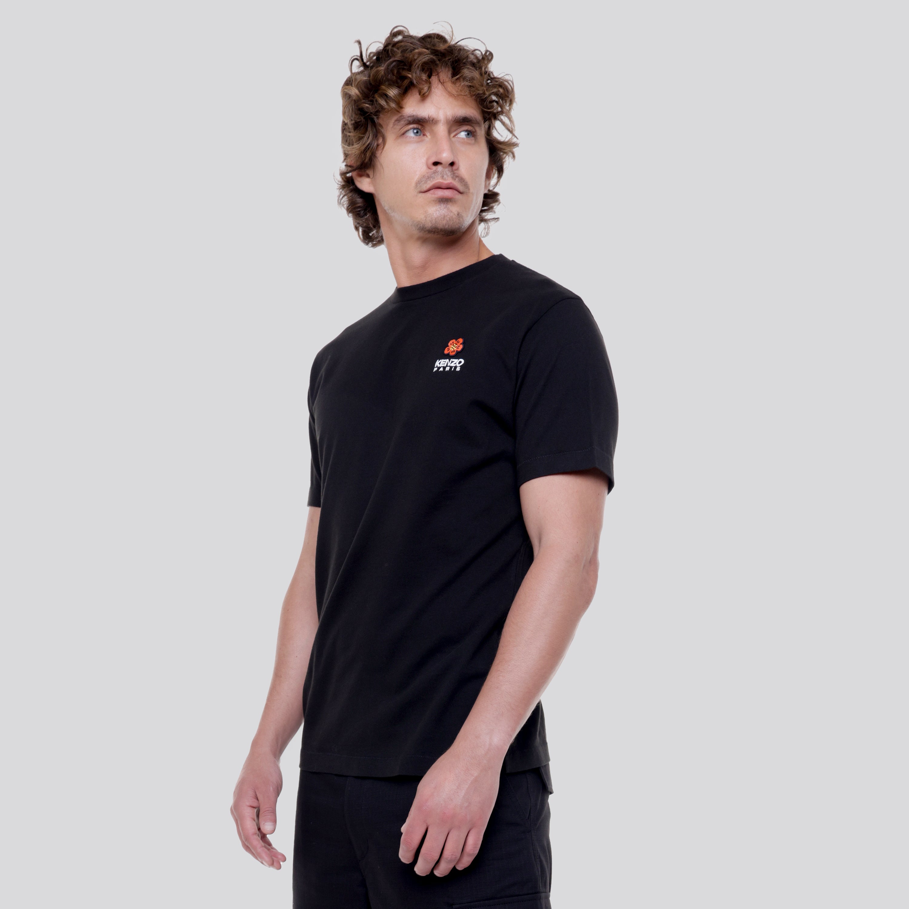 Camiseta Negra Kenzo Flower Logo