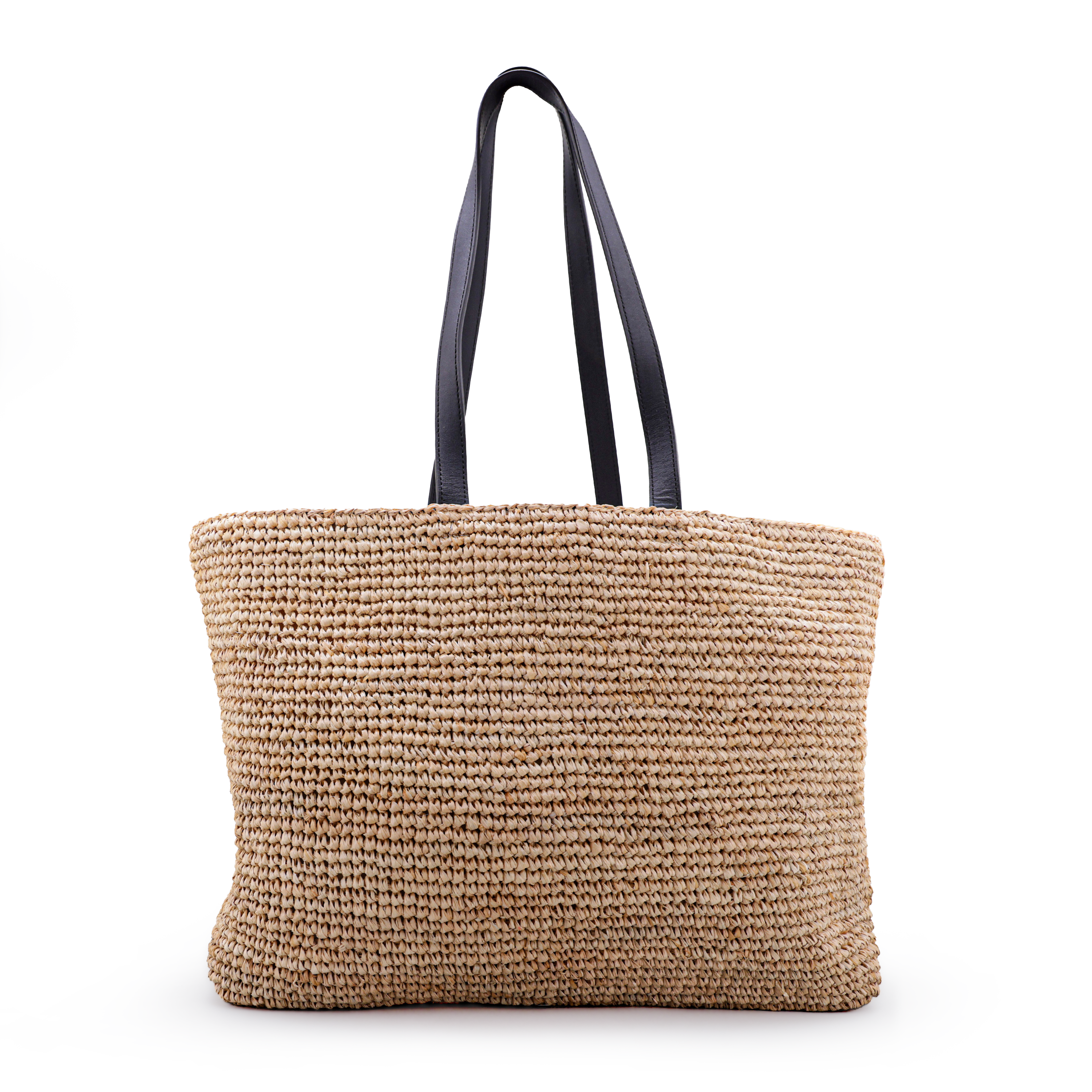 Cartera Beige Kenzo Woven Raffia Medium