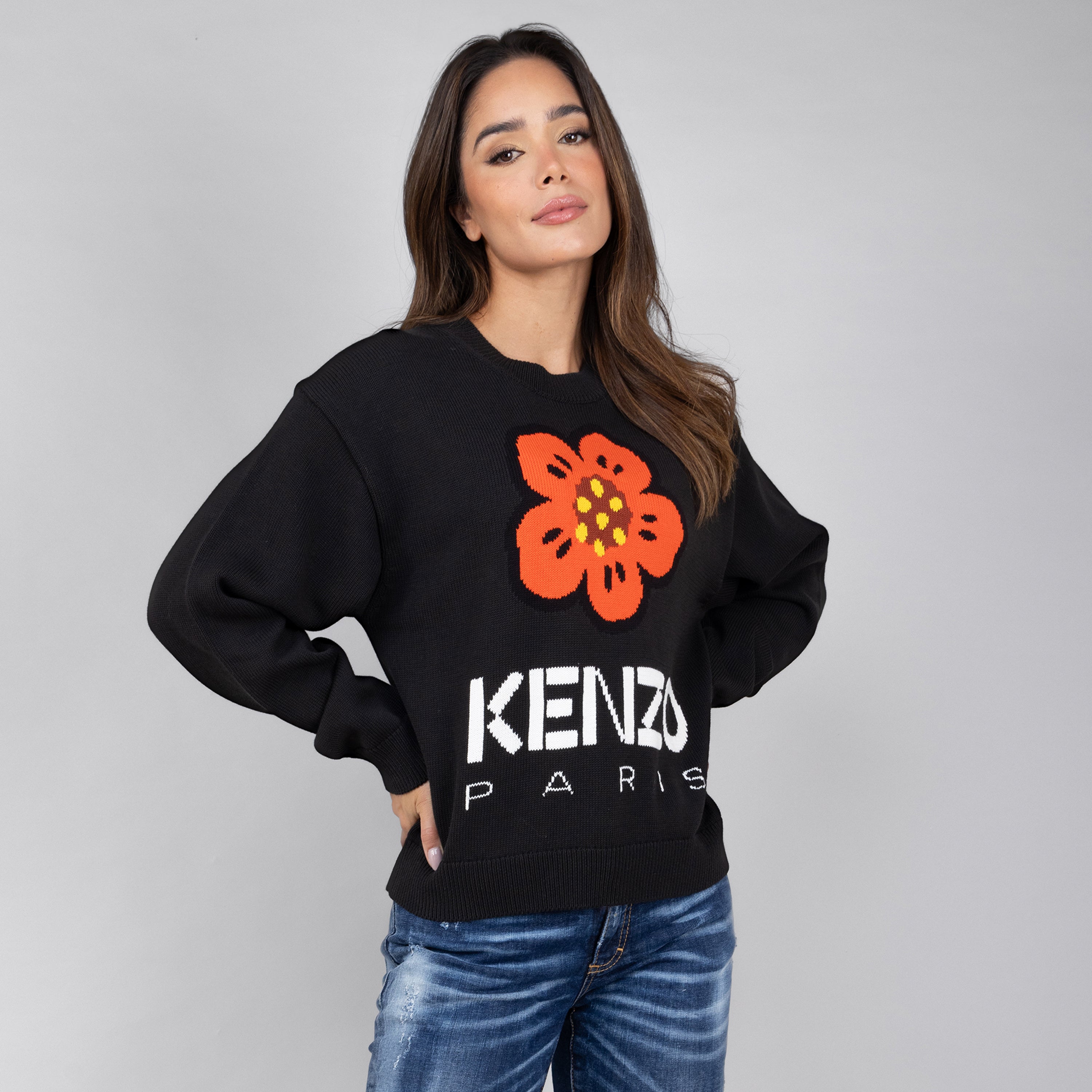 Suéter Negro Kenzo Flower W