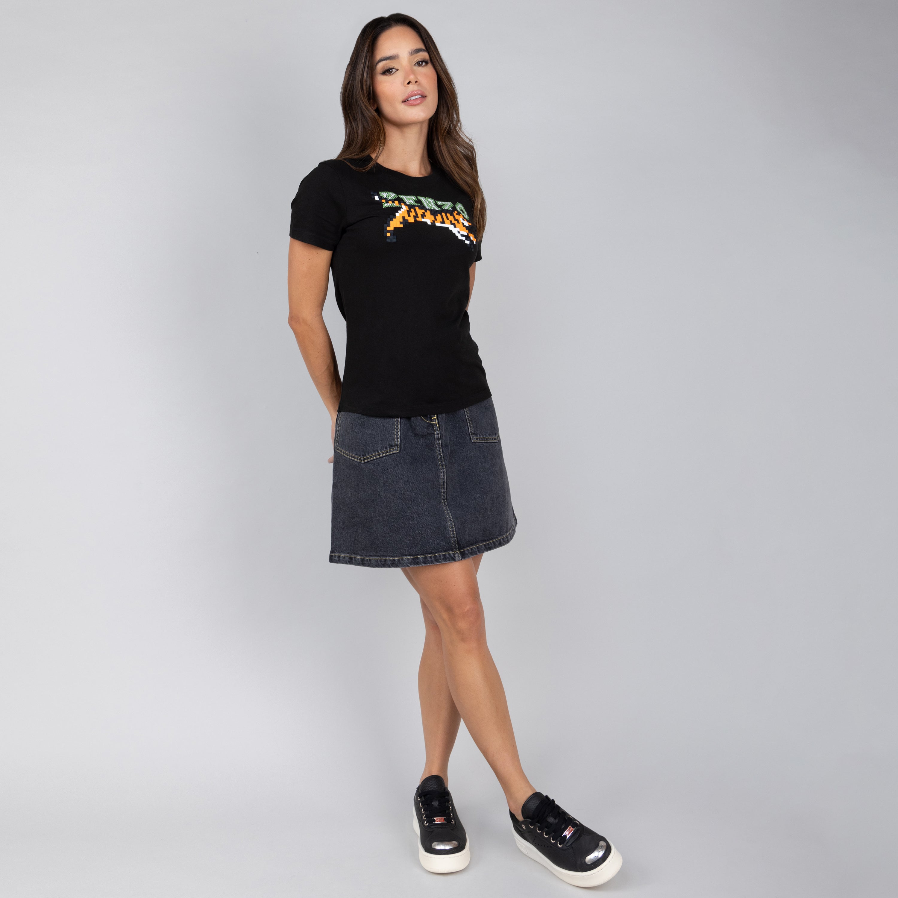 Camiseta Negra KENZO Logo Tiger W