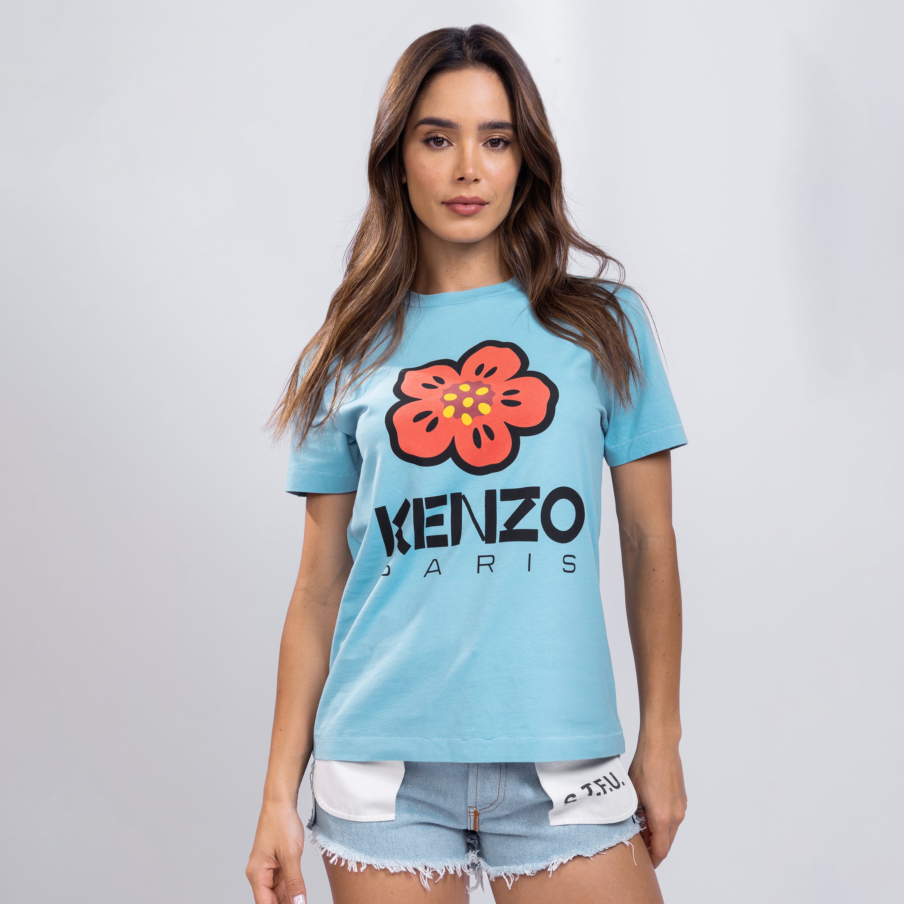 Camiseta Celeste Kenzo Boke Flower