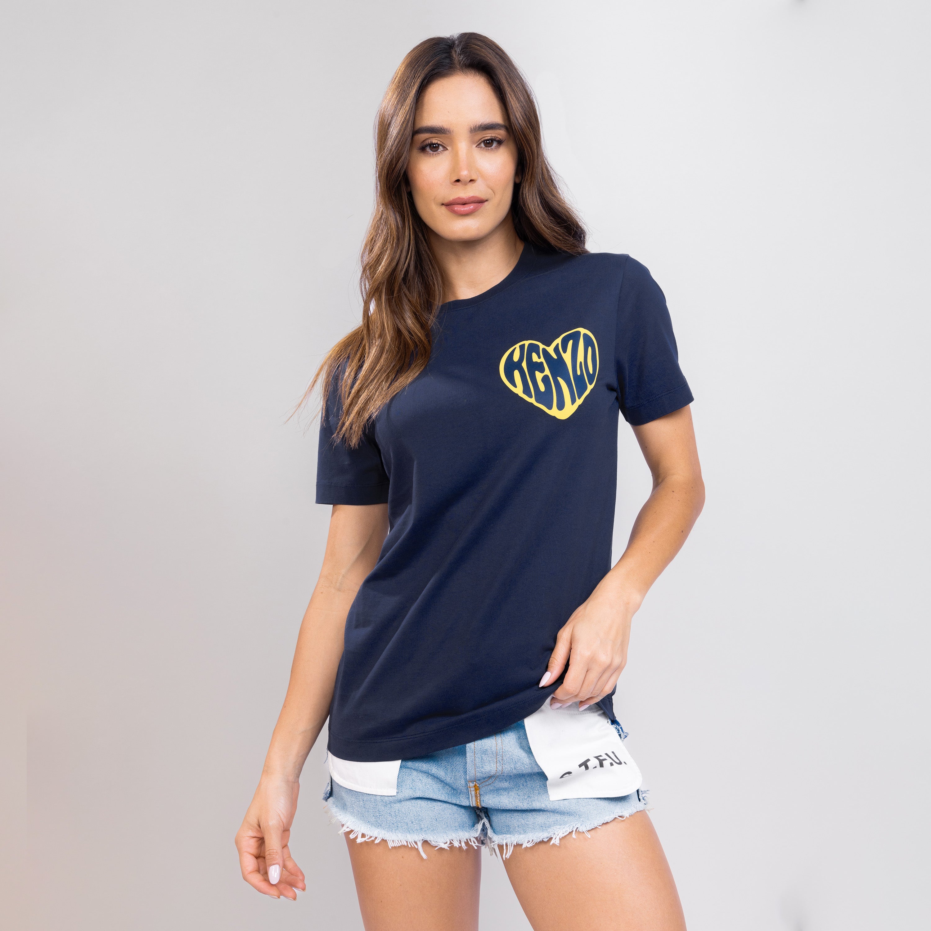 Camiseta Azul Kenzo Heart Back