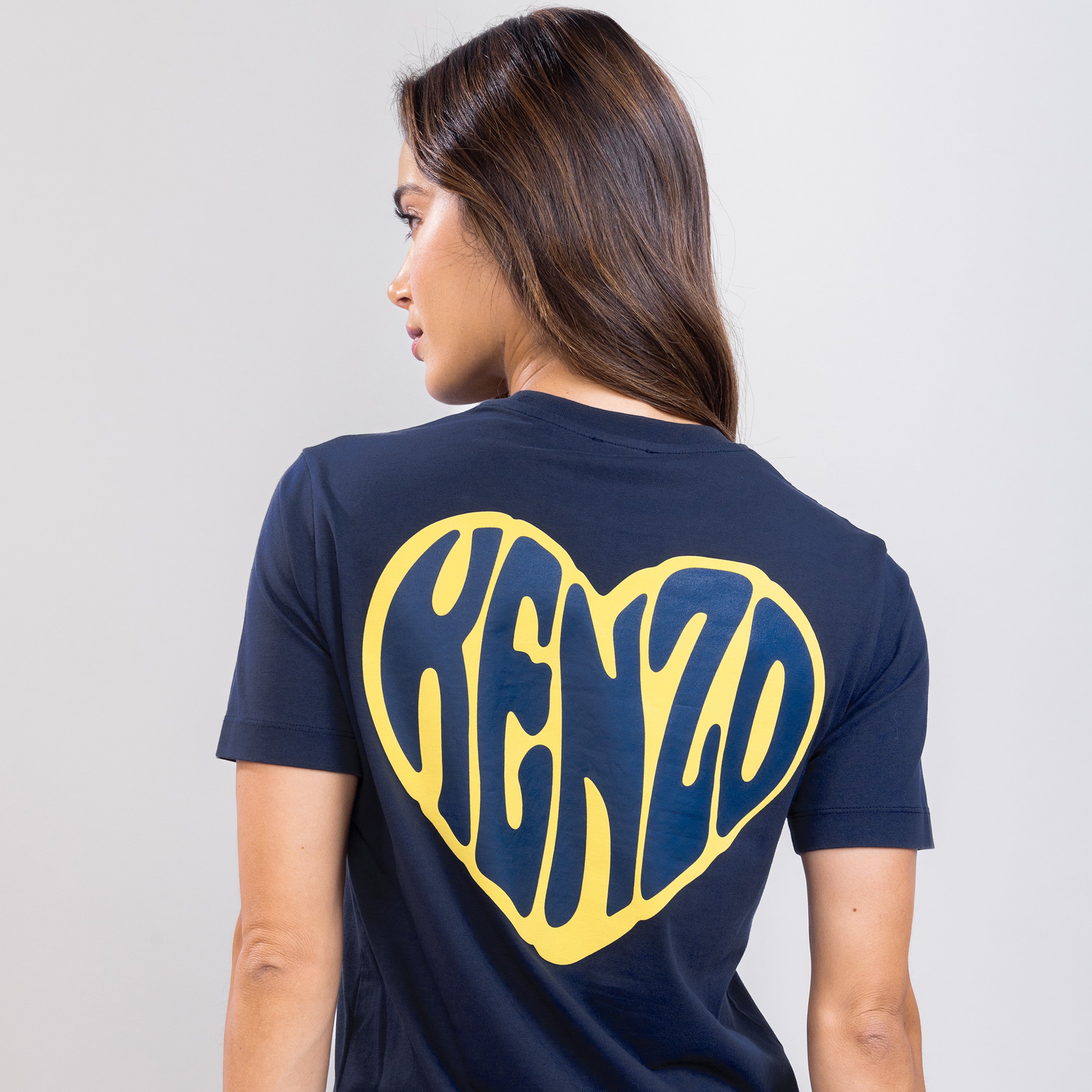 Camiseta Azul Kenzo Heart Back