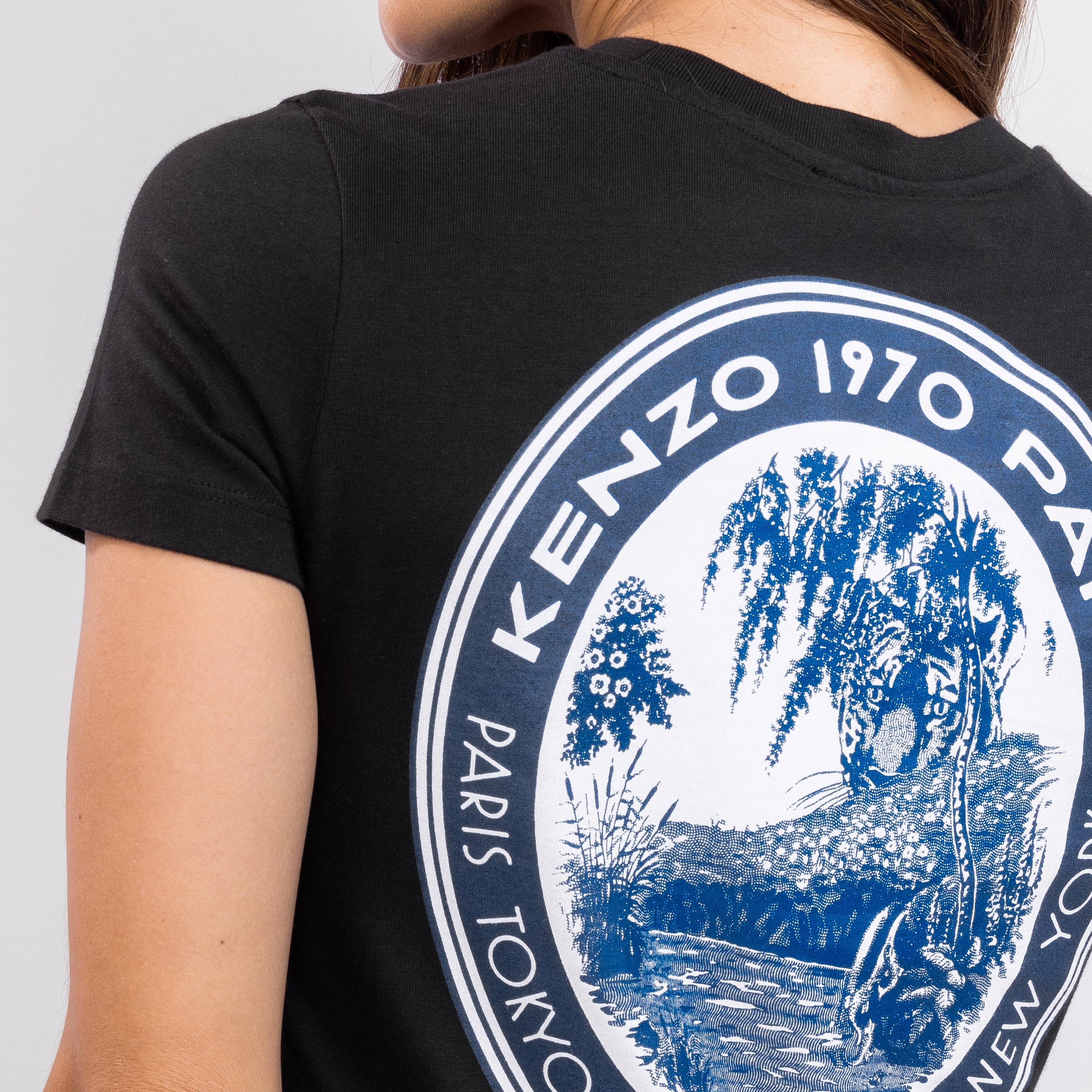 Camiseta Negra Kenzo Tiger Patch