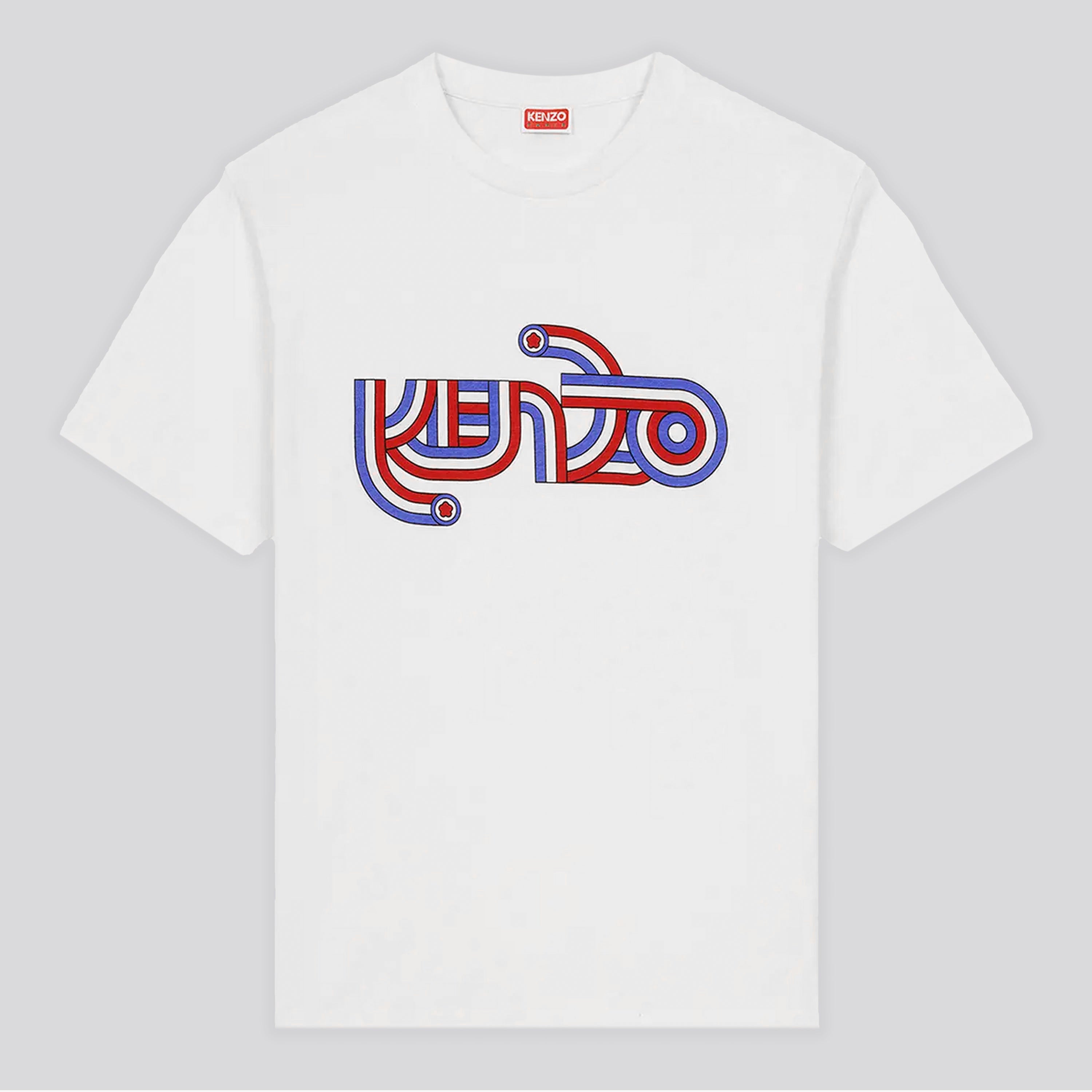 Camiseta Blanca KENZO Logo Multicolor