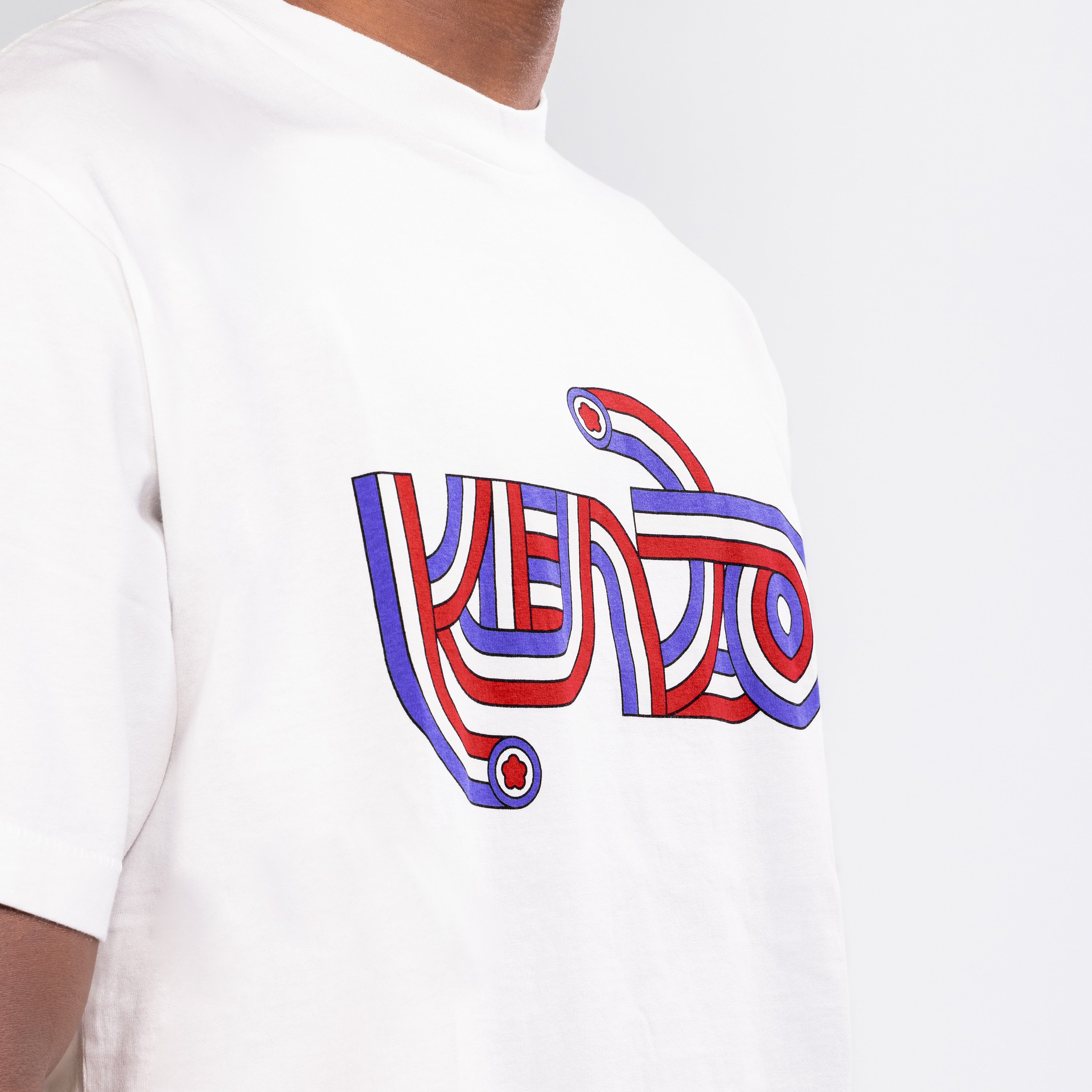Camiseta Blanca Kenzo Logo Multicolor
