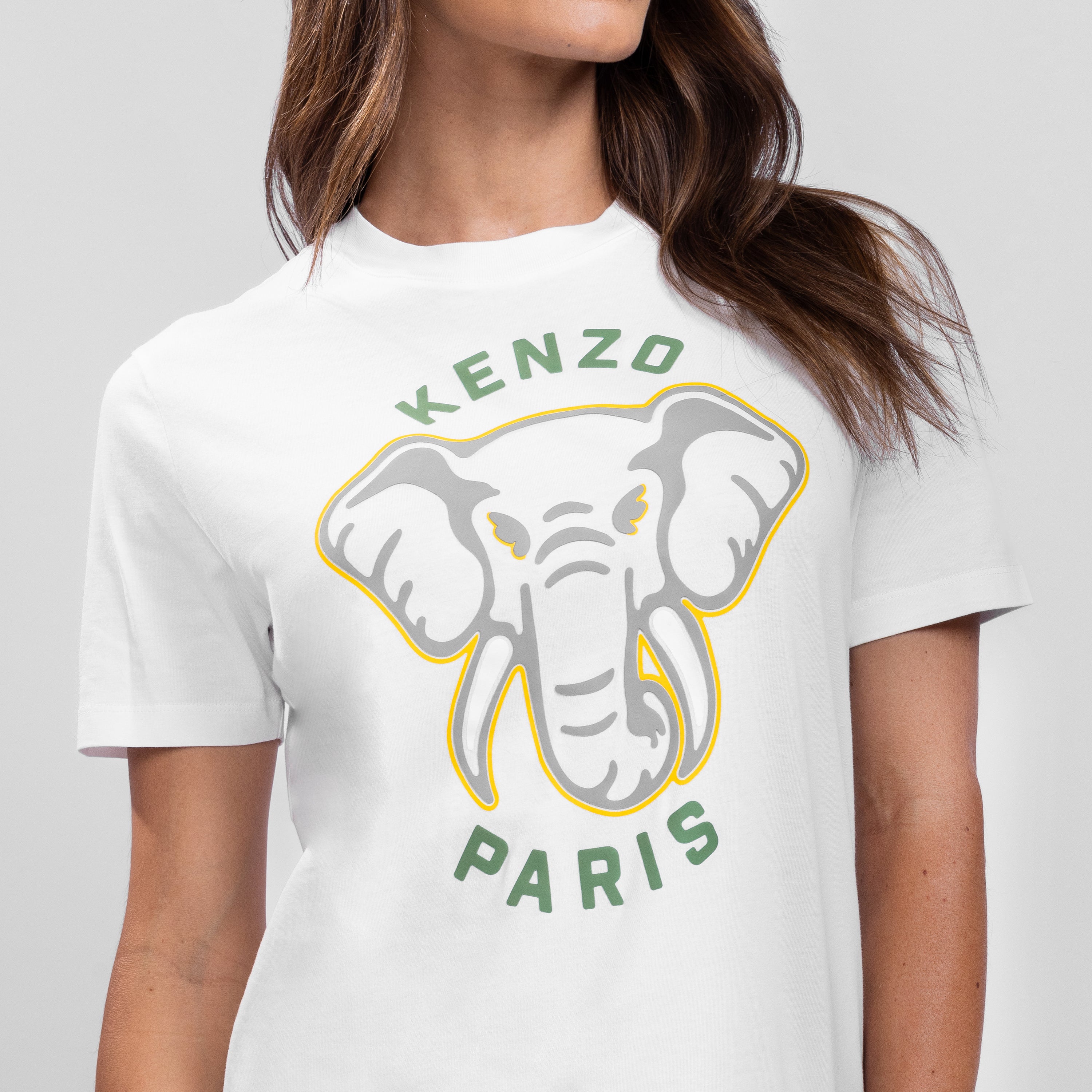 Camiseta Blanca Kenzo Elephant Varsity Jungle