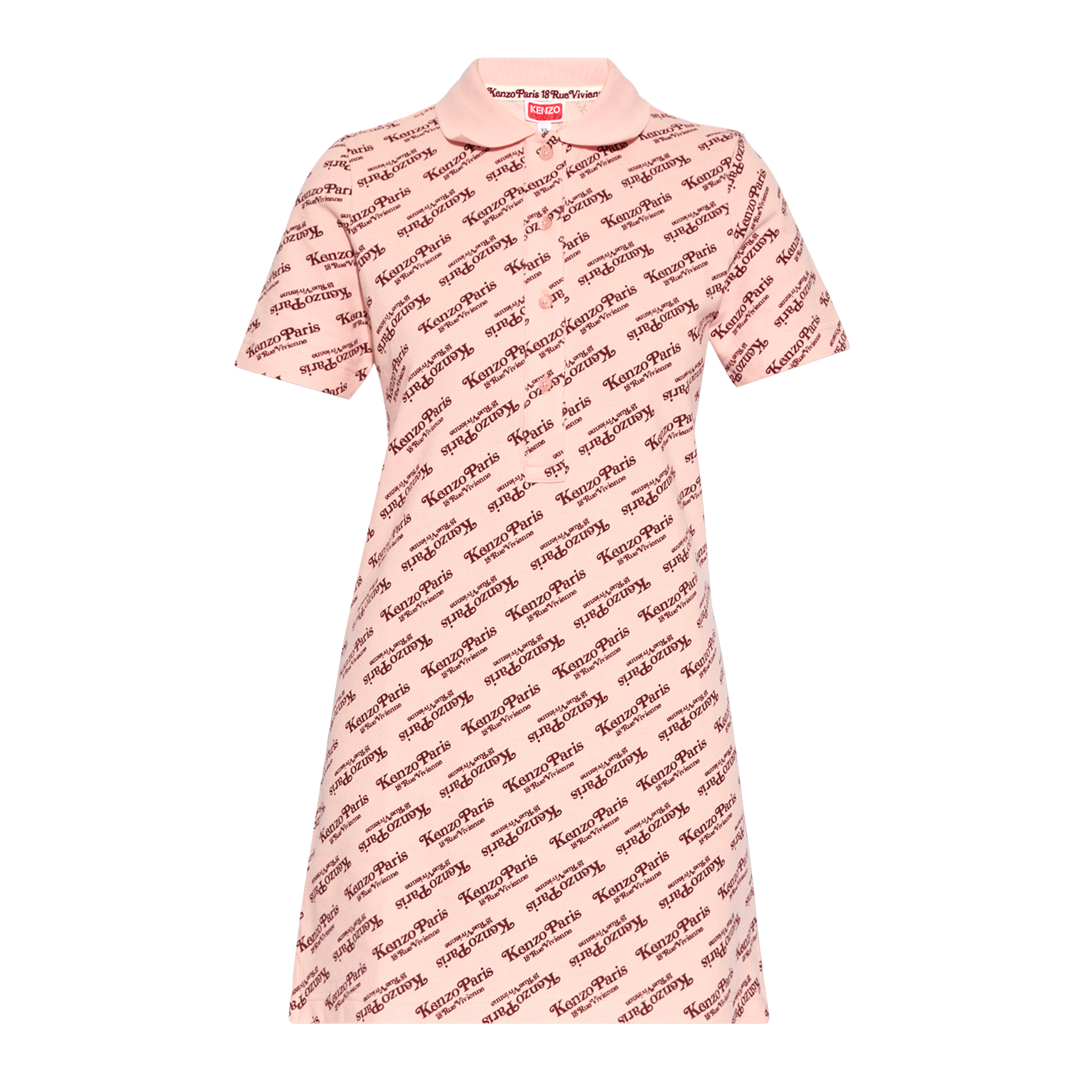 Vestido Rosado Kenzo Paris Multilogo