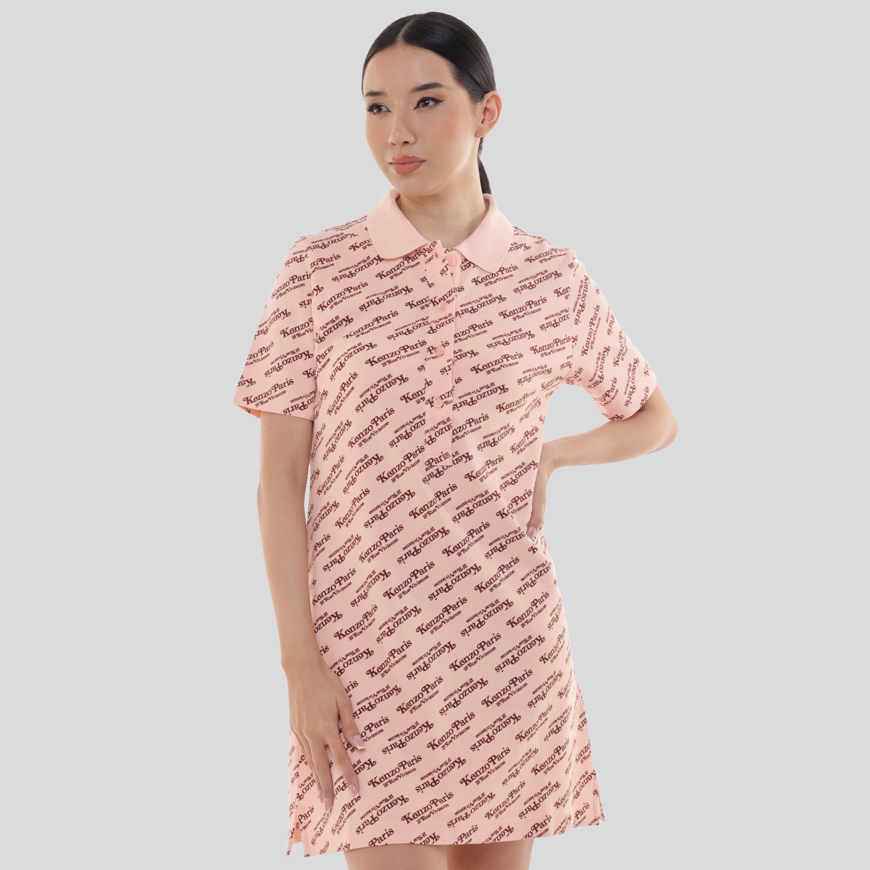 Vestido Rosado Kenzo Paris Multilogo