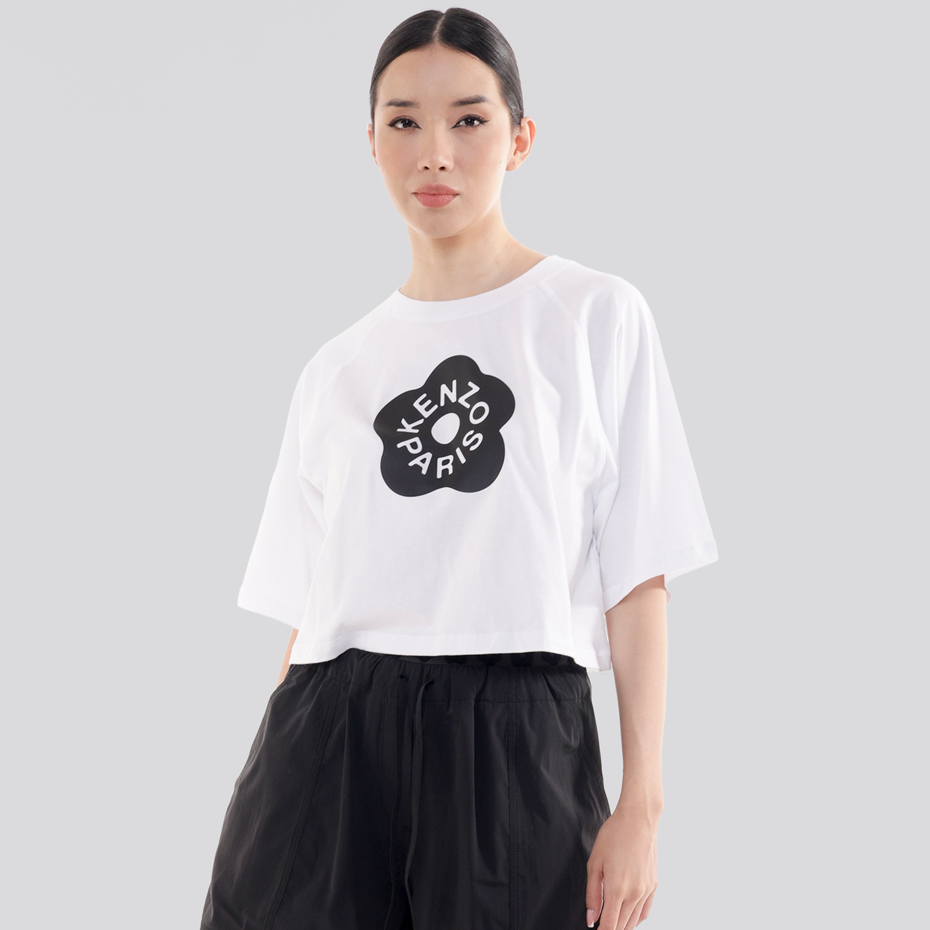 Camiseta Blanca Kenzo Paris Cropped