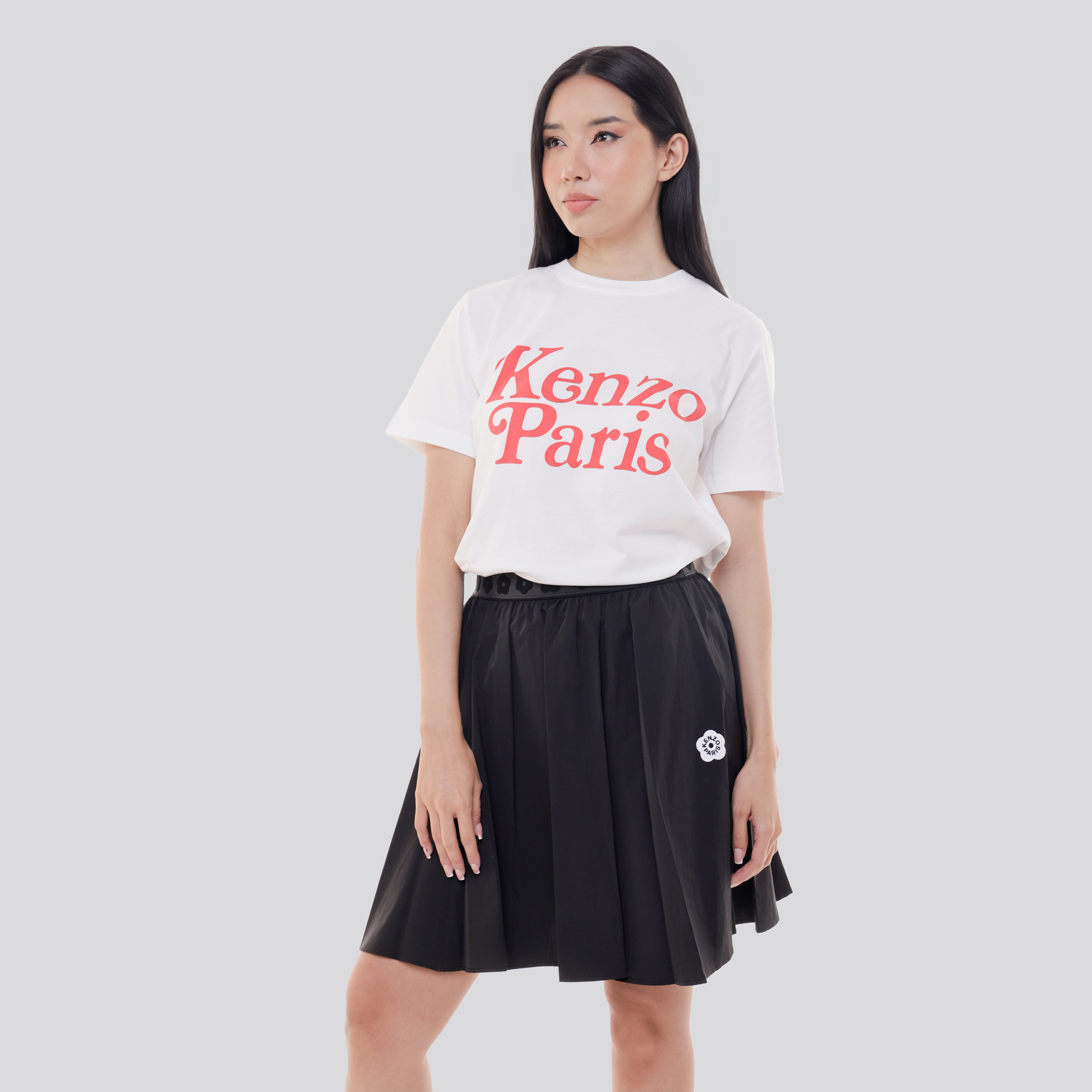 Falda Negro Kenzo Flower Band