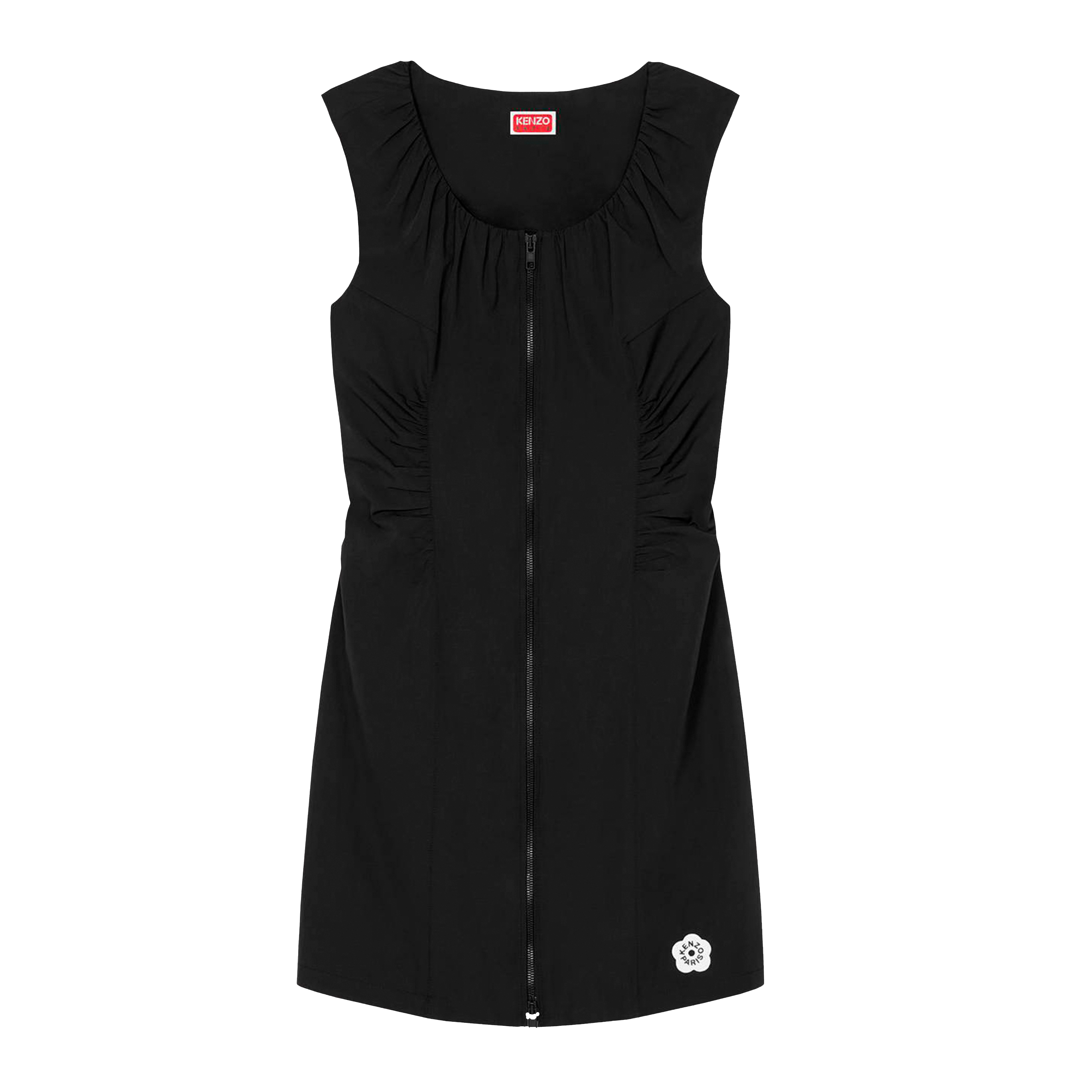 Vestido Negro Kenzo Flower Zip