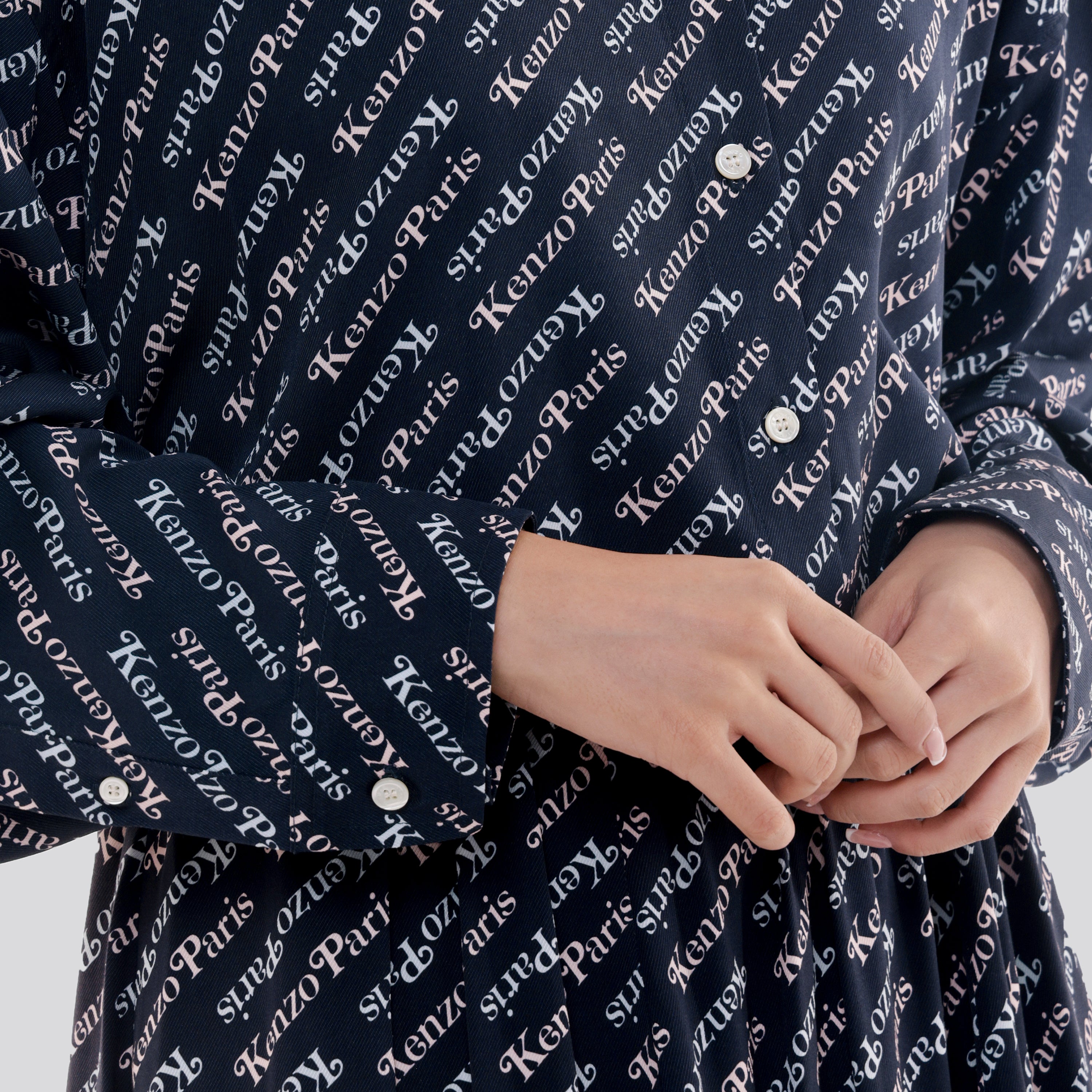 Camisa Negra Kenzo Paris Multilogo