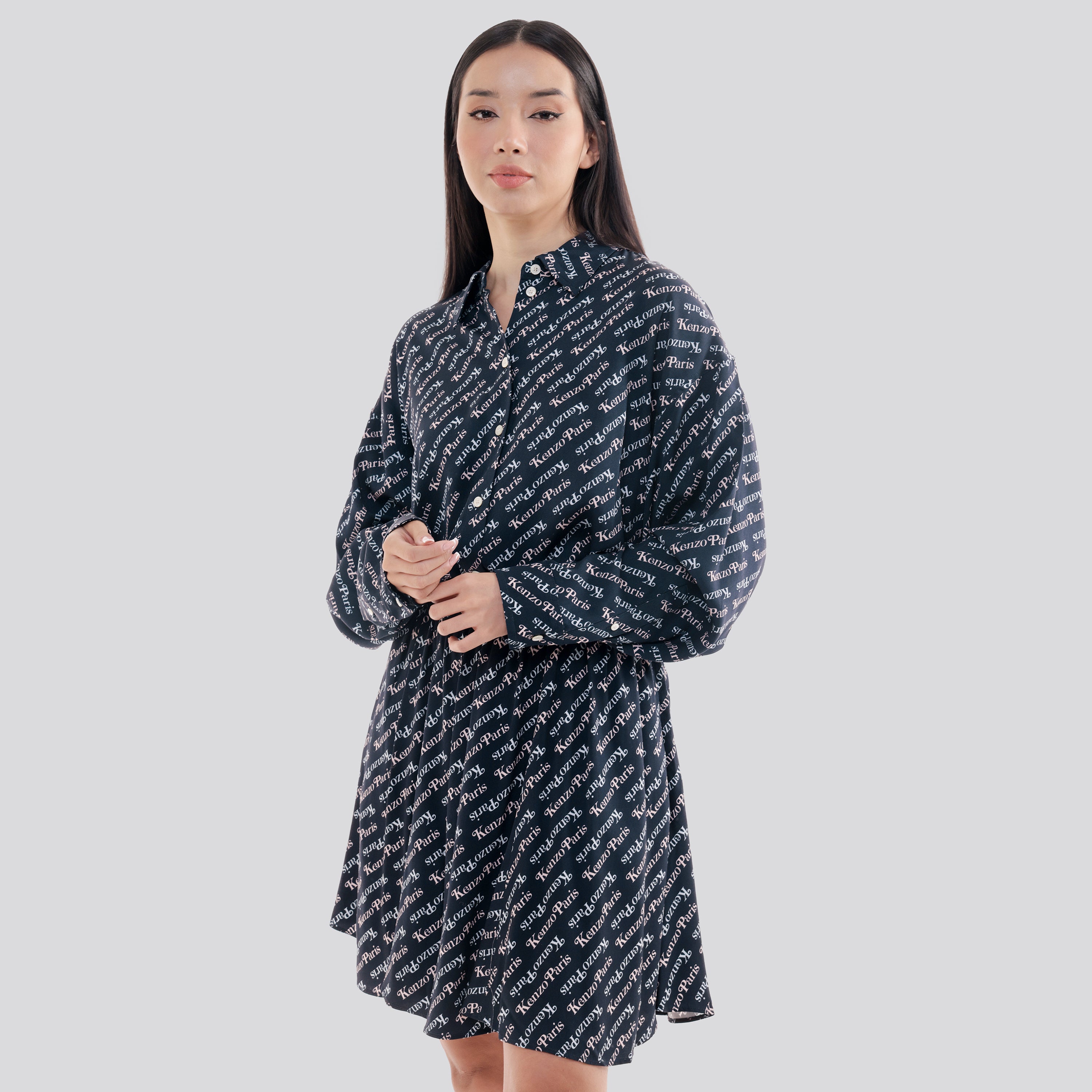 Camisa Negra Kenzo Paris Multilogo