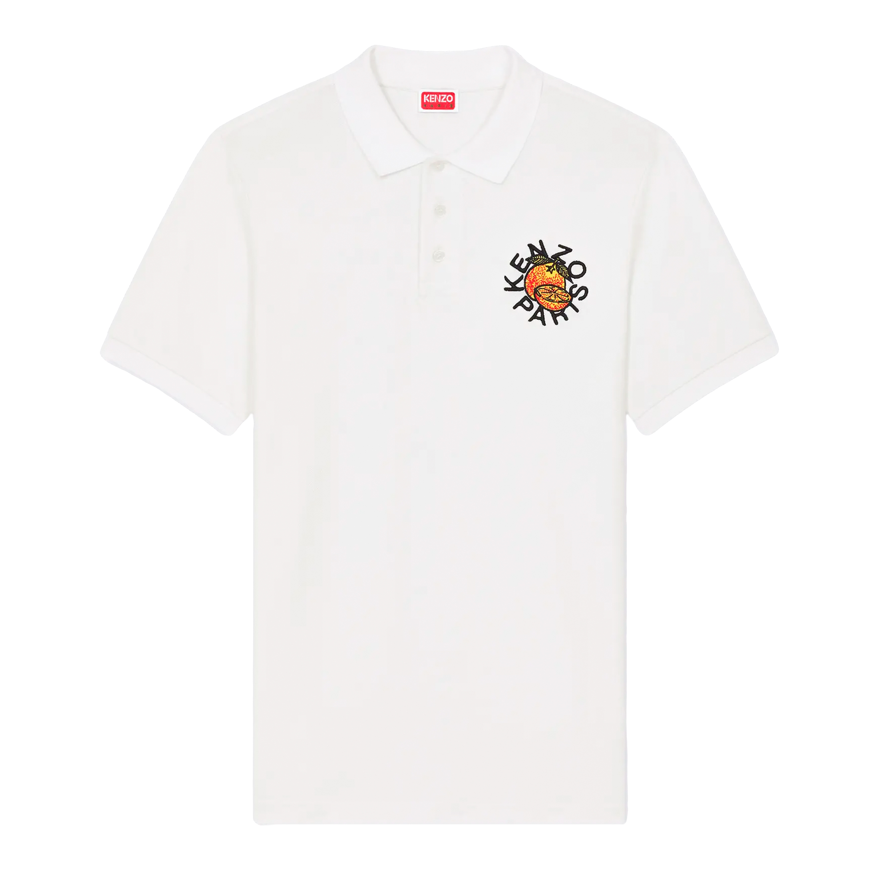 Camiseta Tipo Polo Blanco Kenzo Orange
