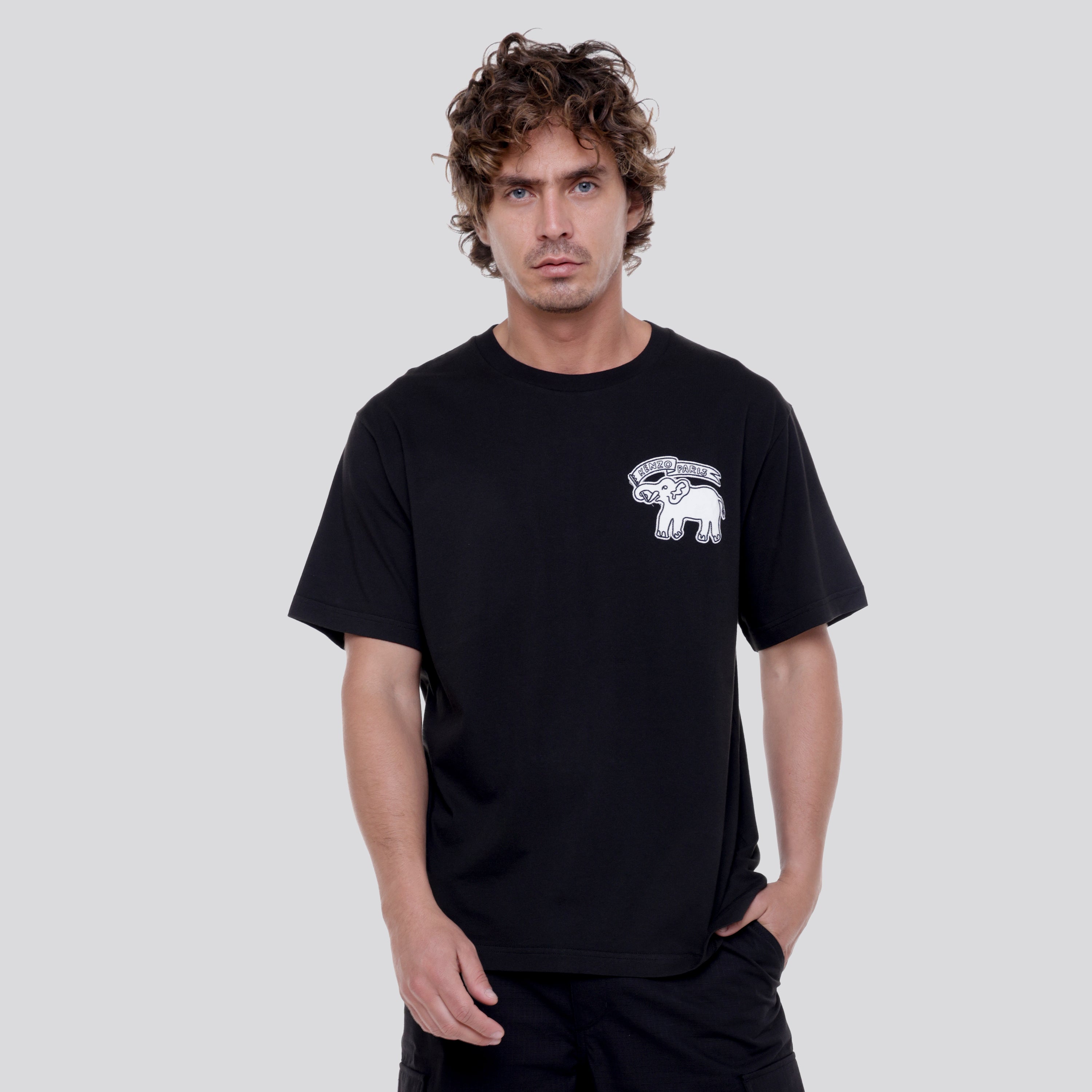 Camiseta Negra Kenzo Paris Elephant