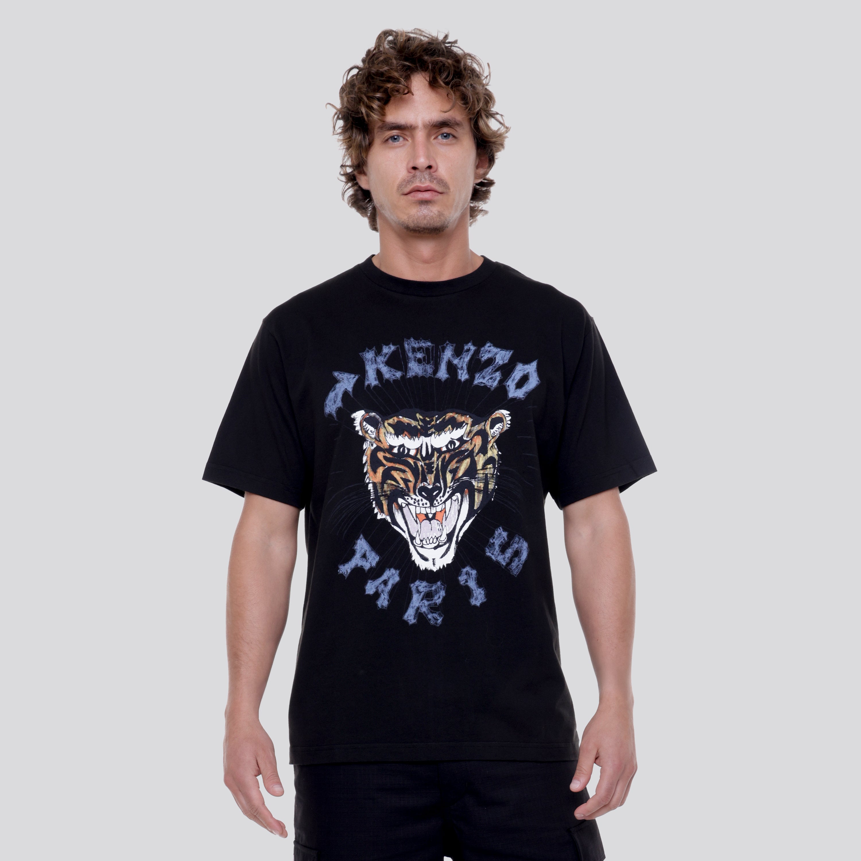 Camiseta Negra Kenzo Paris Tiger