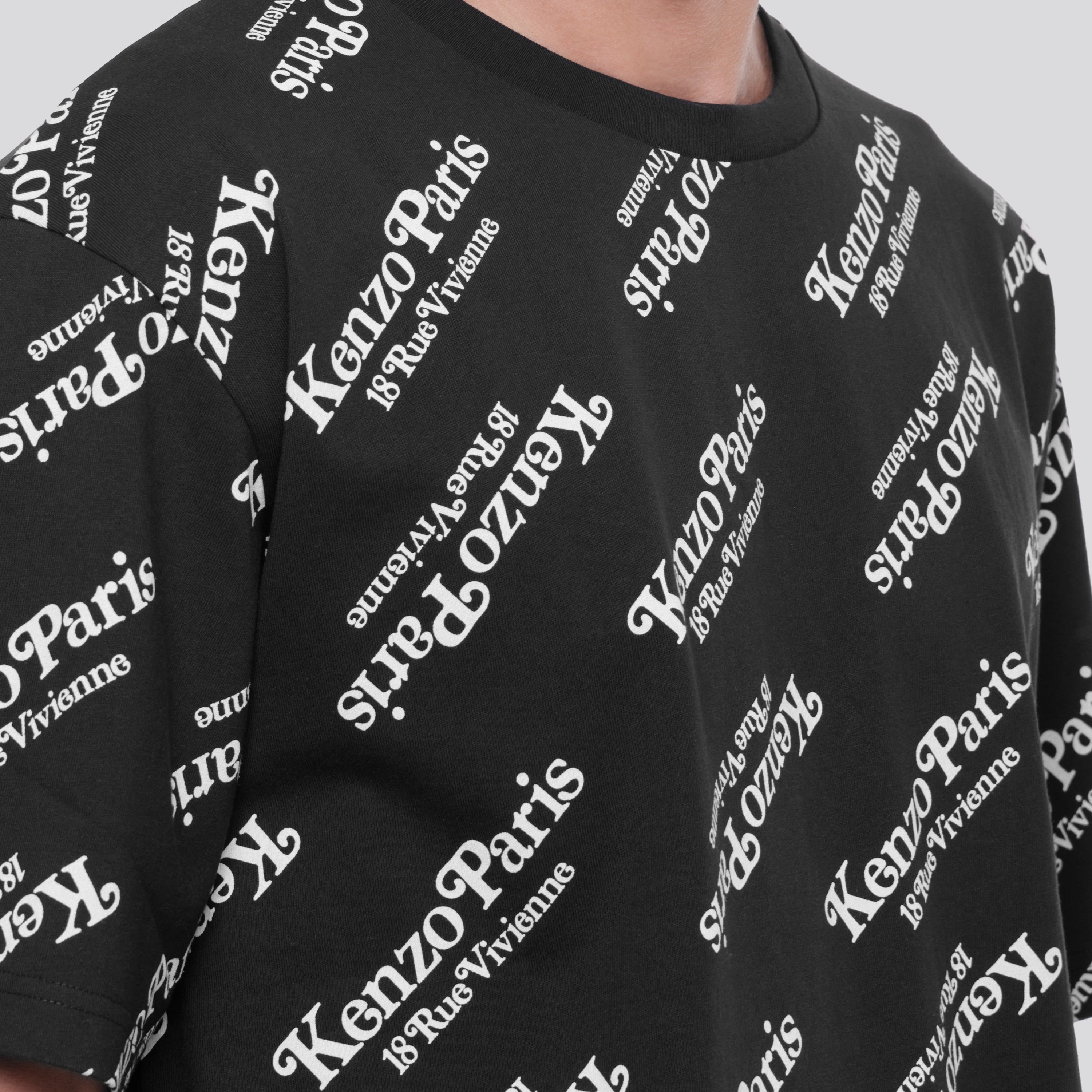 Camiseta Negra Kenzo Paris Multilogo