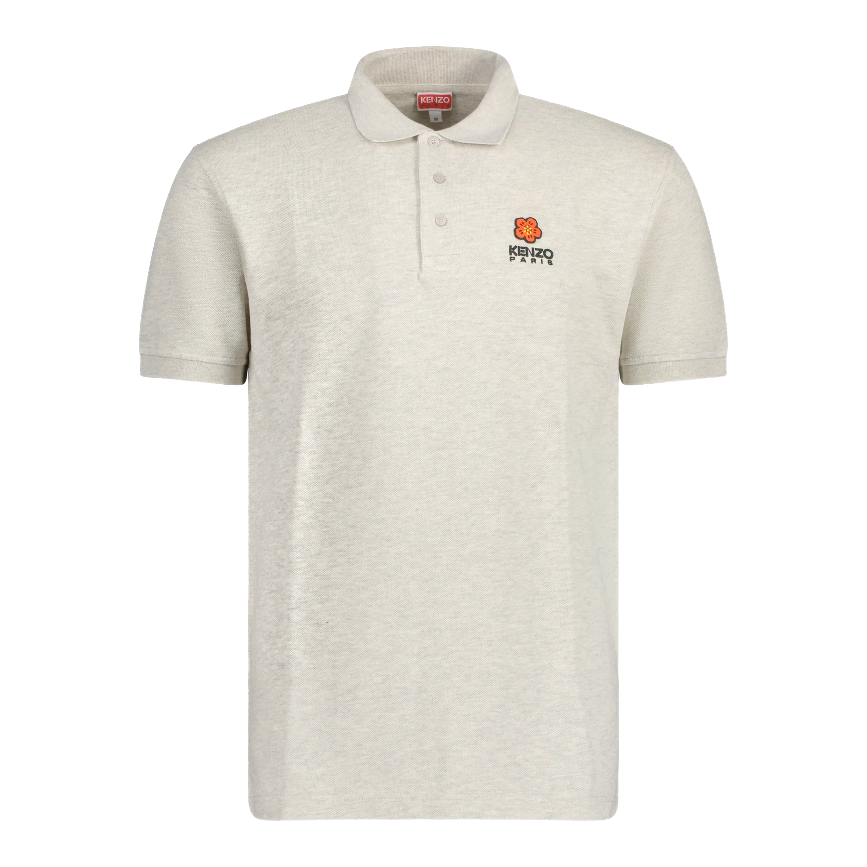 Camiseta Tipo Polo Gris Kenzo Flower Logo