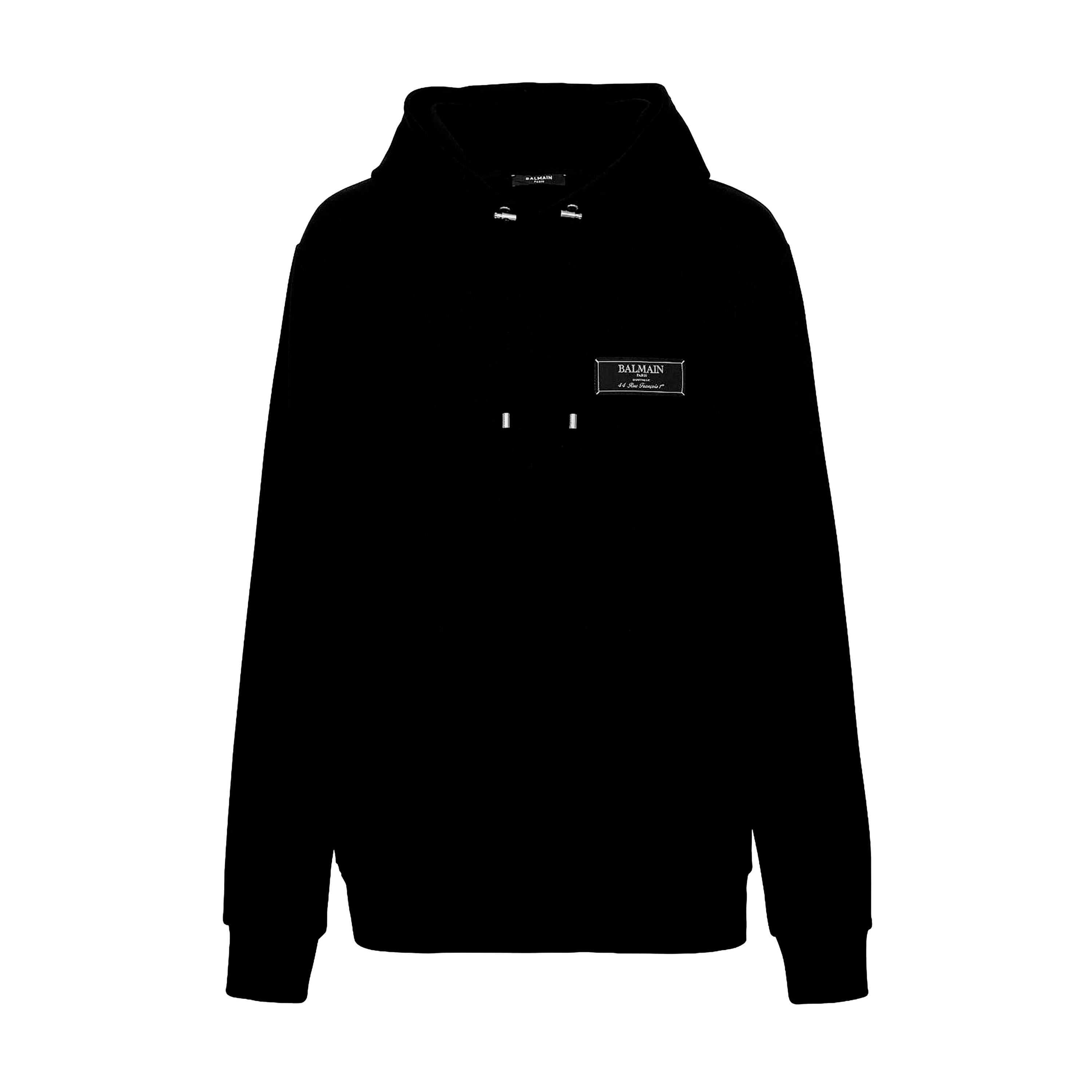 Buzo Tipo Hoodie Negro Balmain Tag