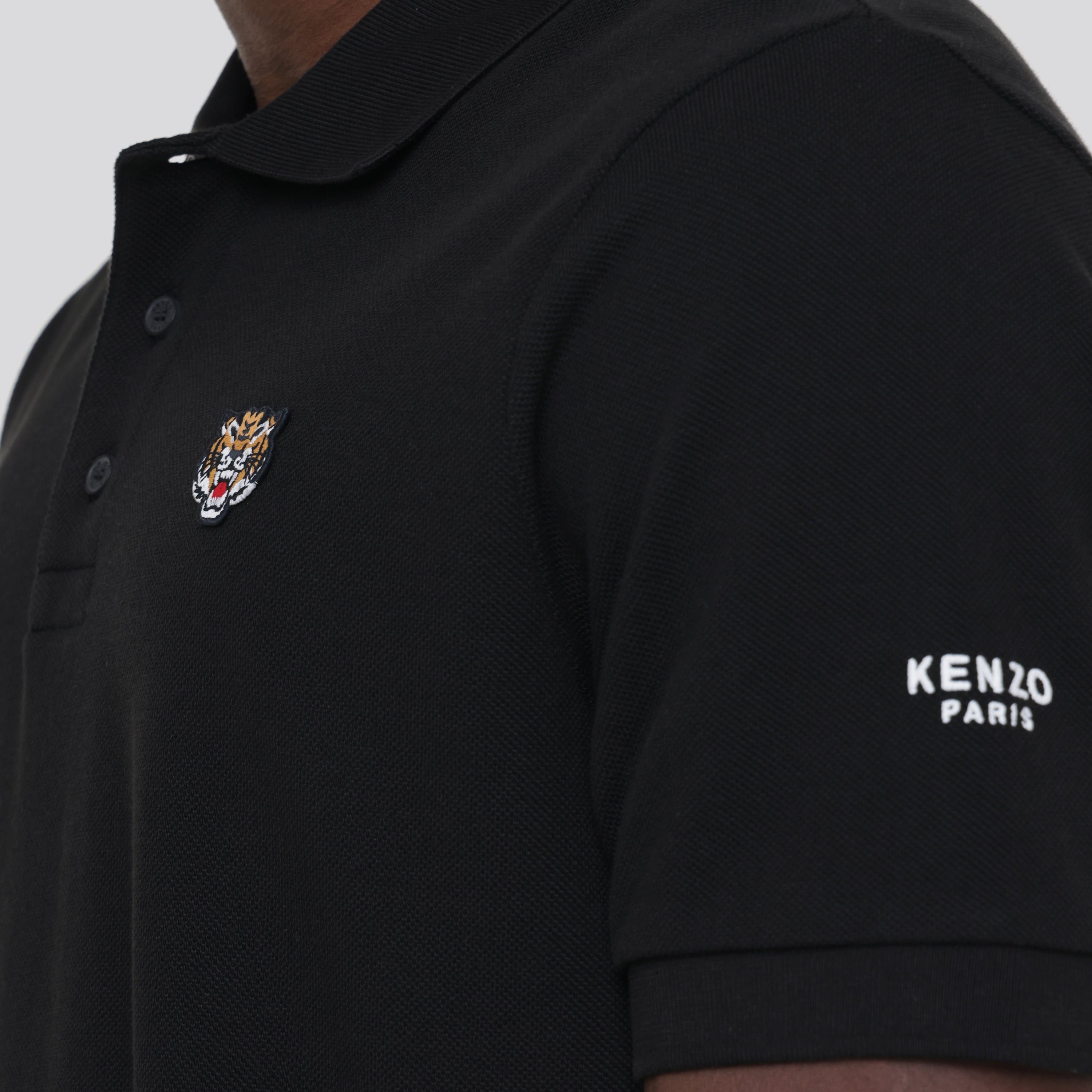 Camiseta Tipo Polo Negra Kenzo Tiger