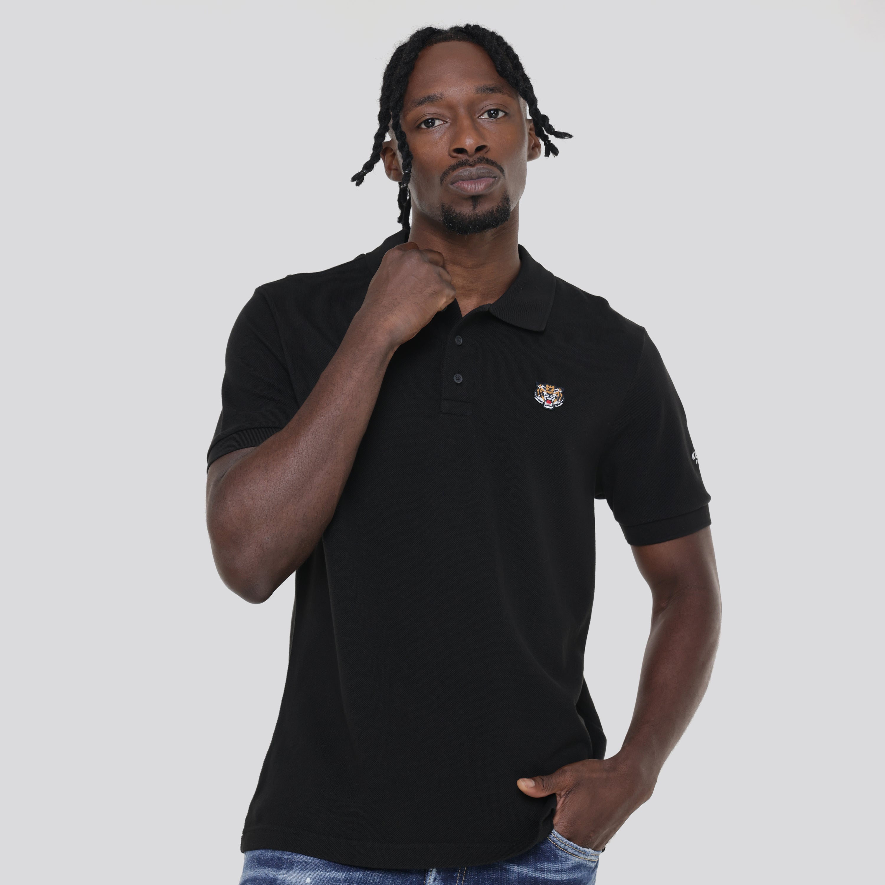 Camiseta Tipo Polo Negra Kenzo Tiger