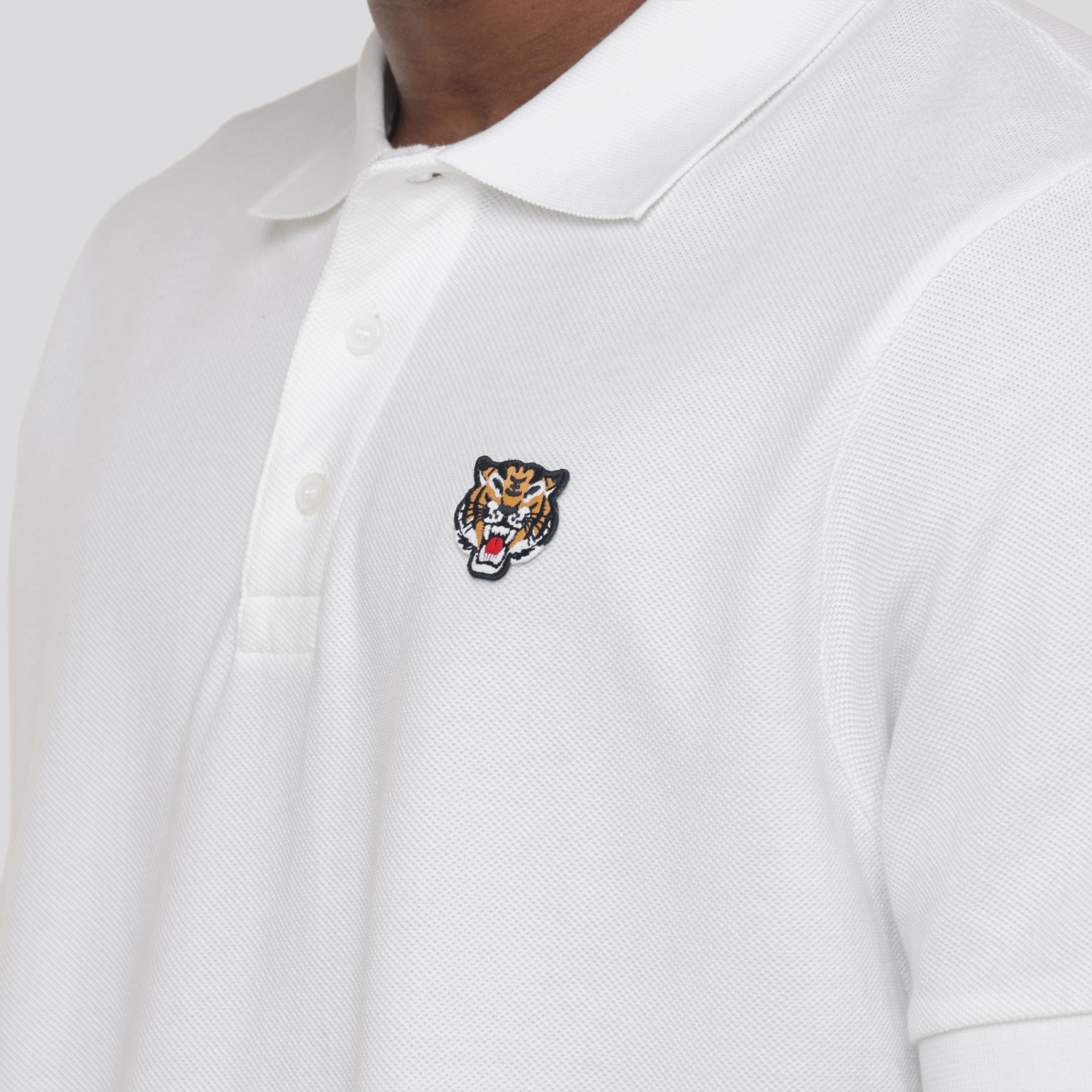 Camiseta Tipo Polo Blanca Kenzo Tiger