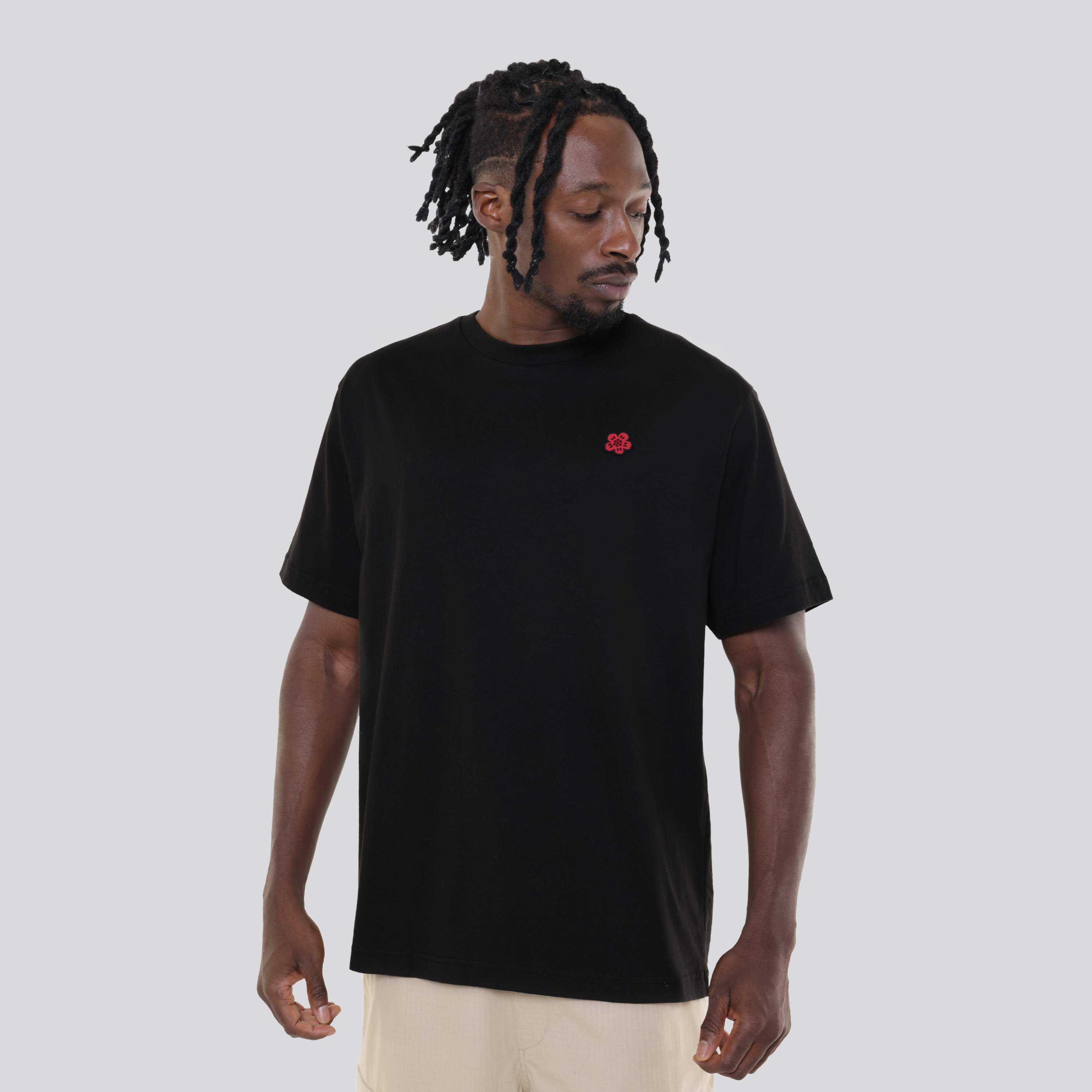 Camiseta Negra Kenzo Flower Logo