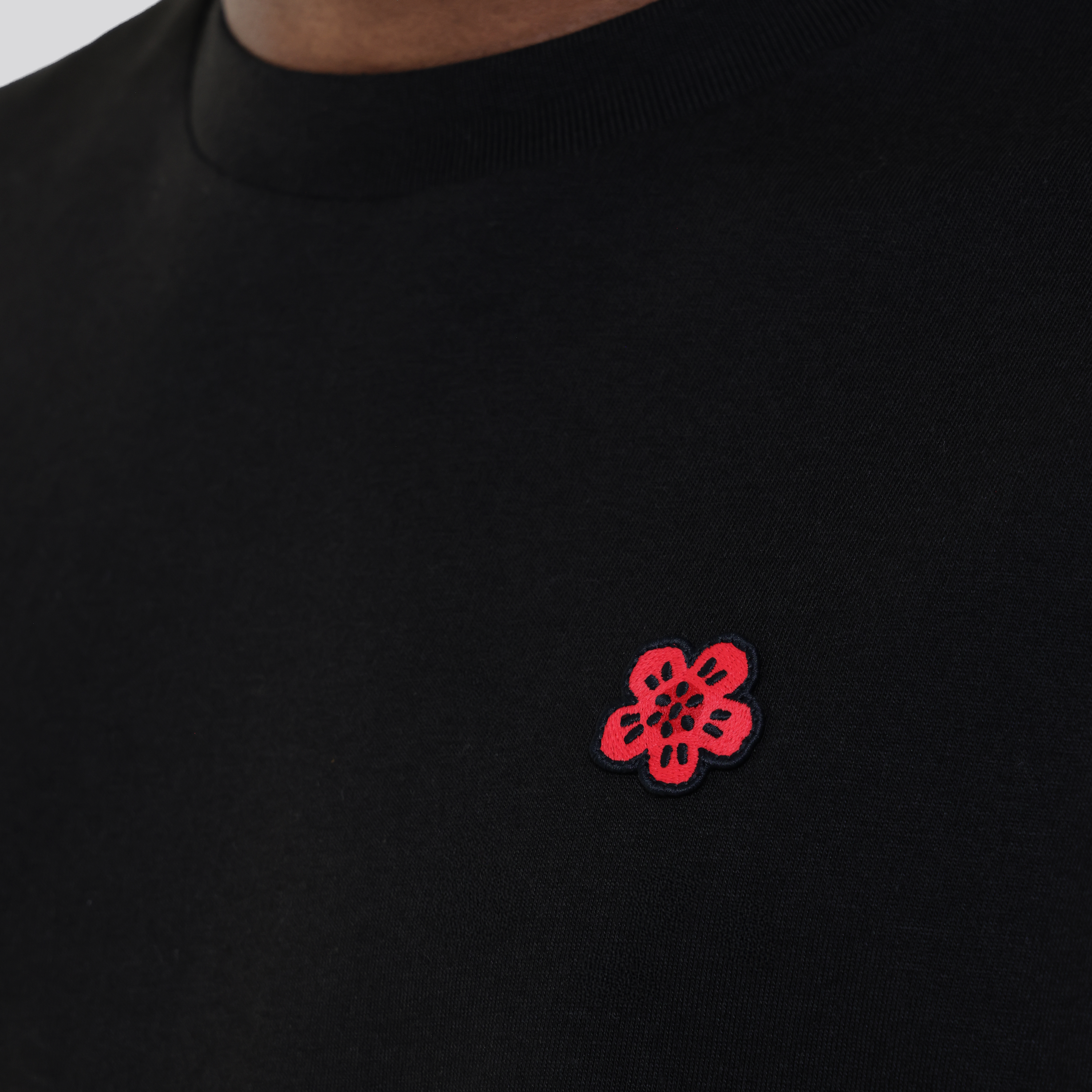 Camiseta Negra Kenzo Flower Logo
