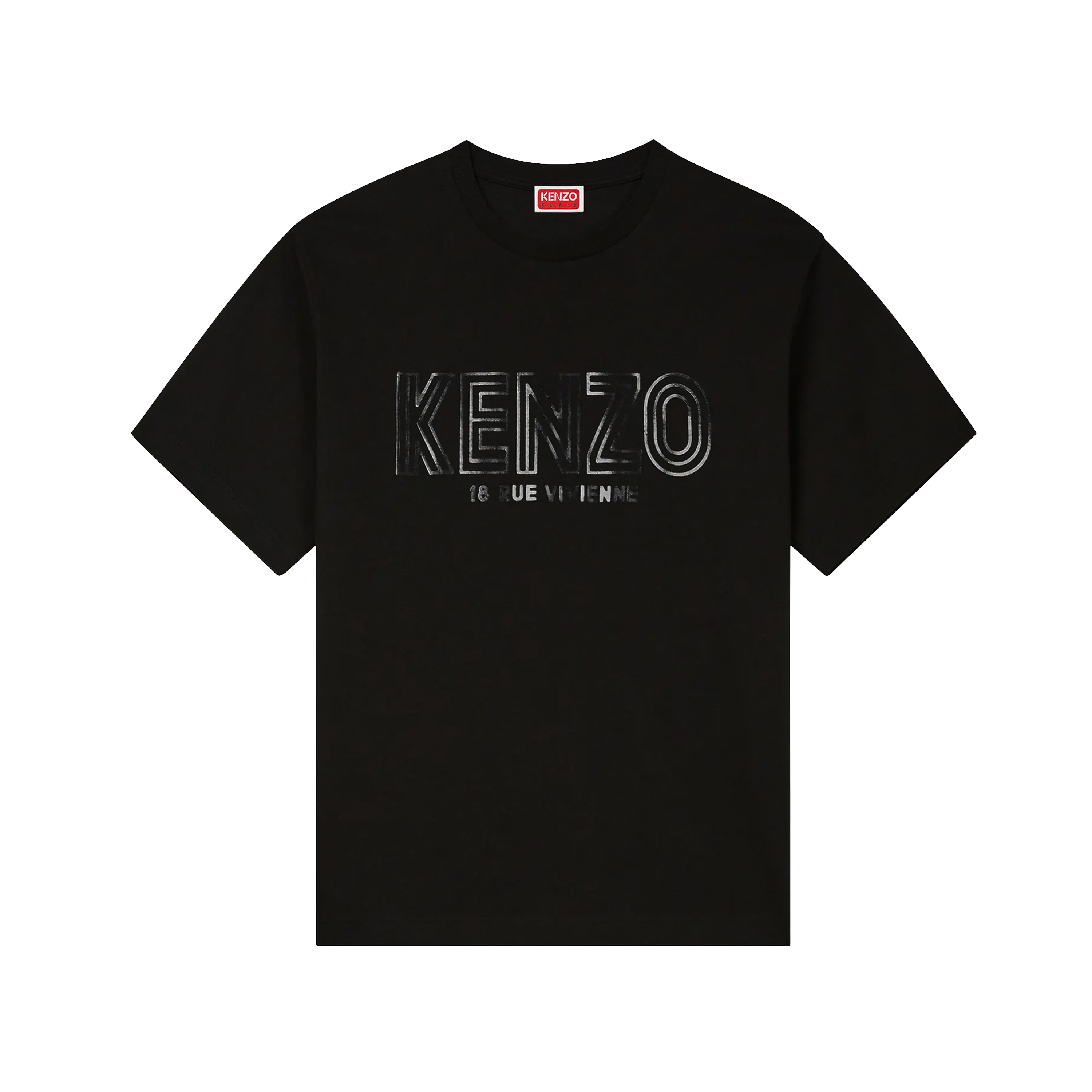 Camiseta Negra Kenzo Logo Tape