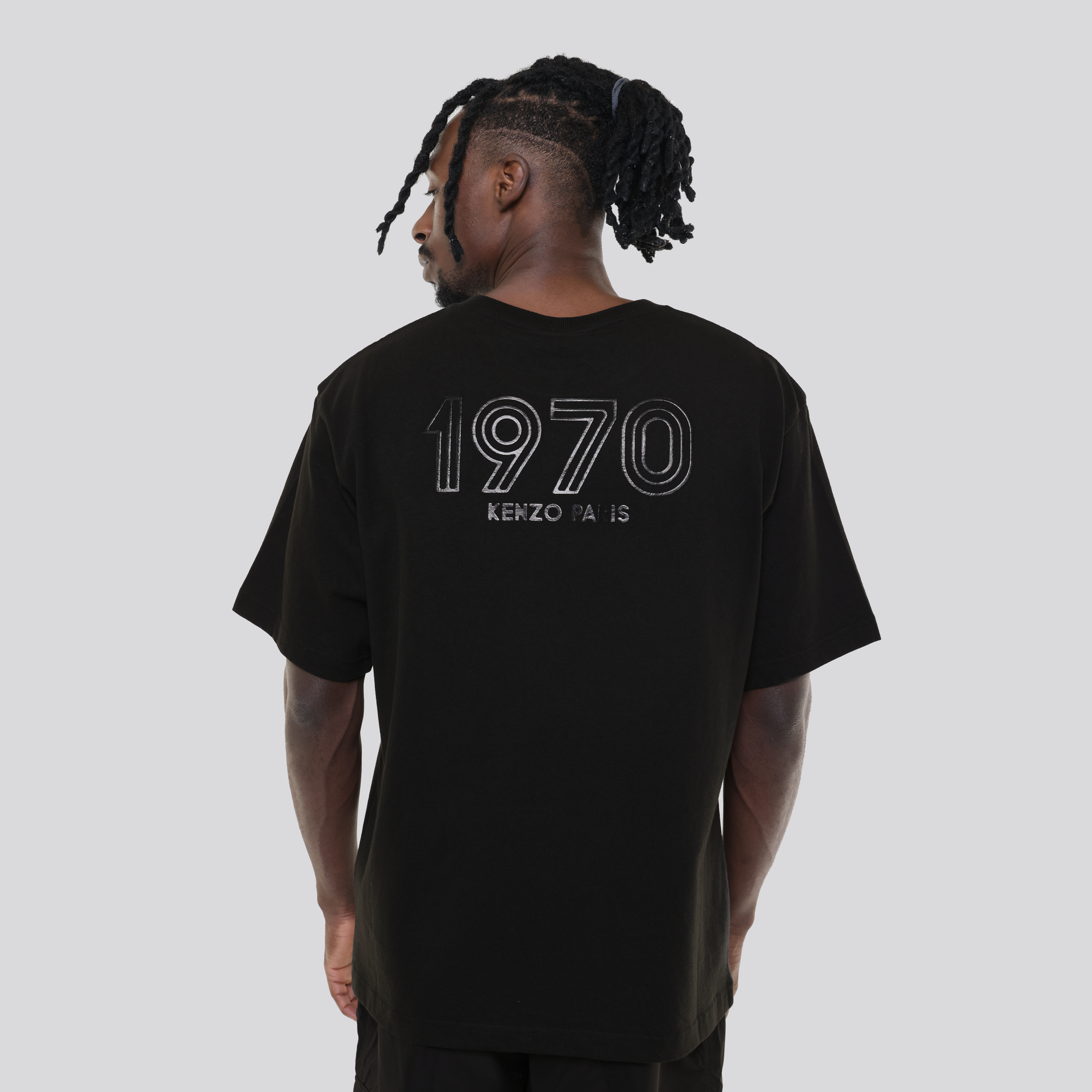 Camiseta Negra Kenzo Logo Tape