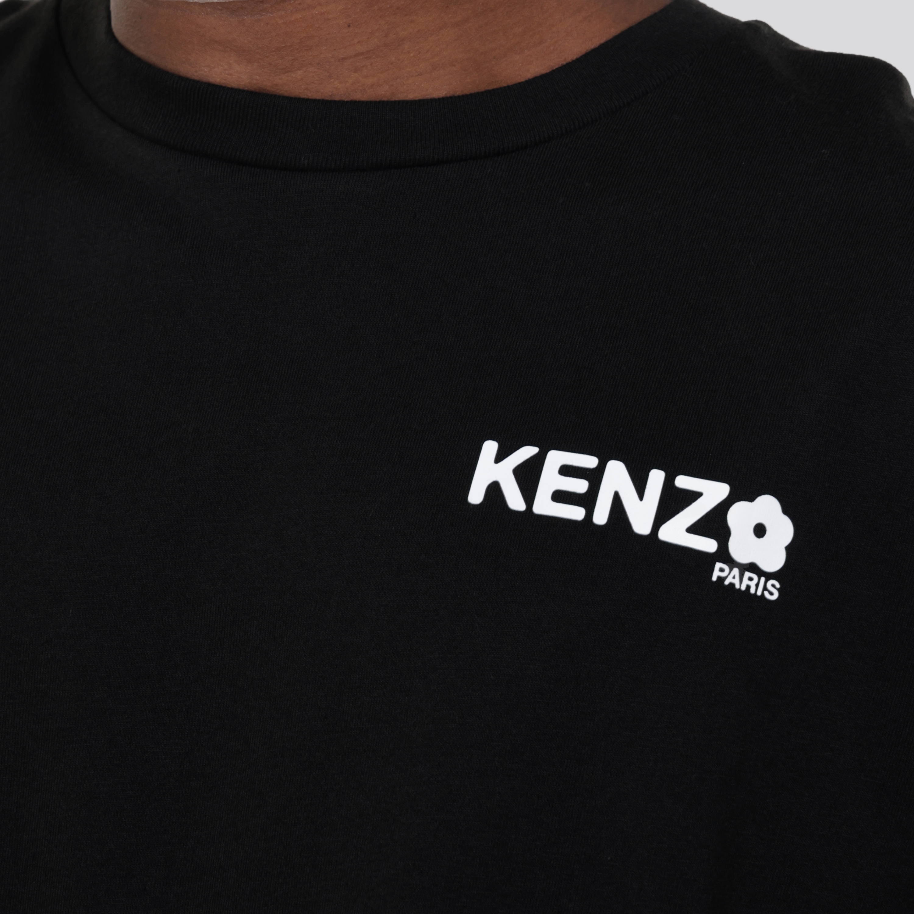 Camiseta Negra Kenzo Flower Logo