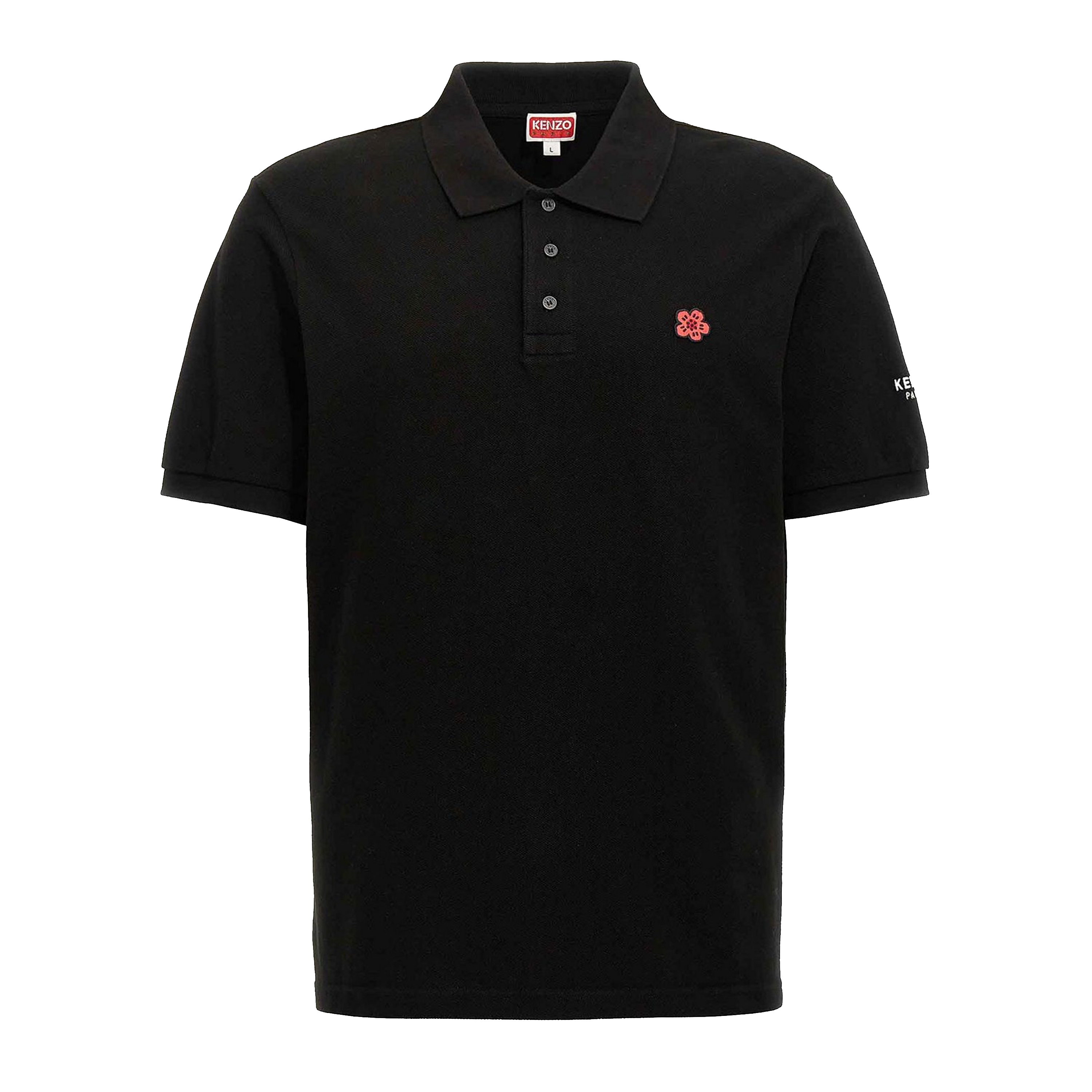 Camiseta Tipo Polo Negra Kenzo Flower Gots Boke