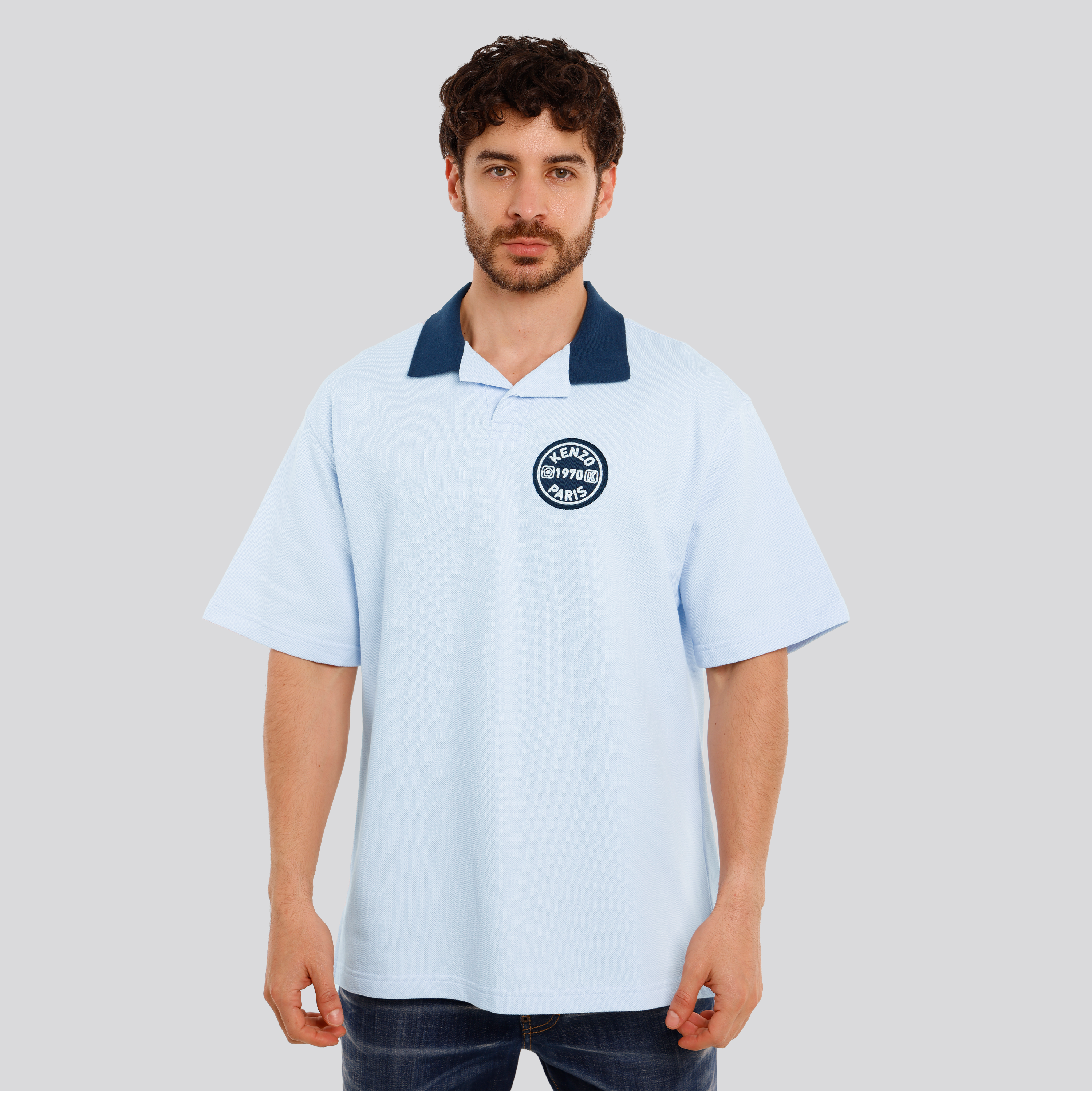 Camiseta Tipo Polo Celeste KENZO City Relax